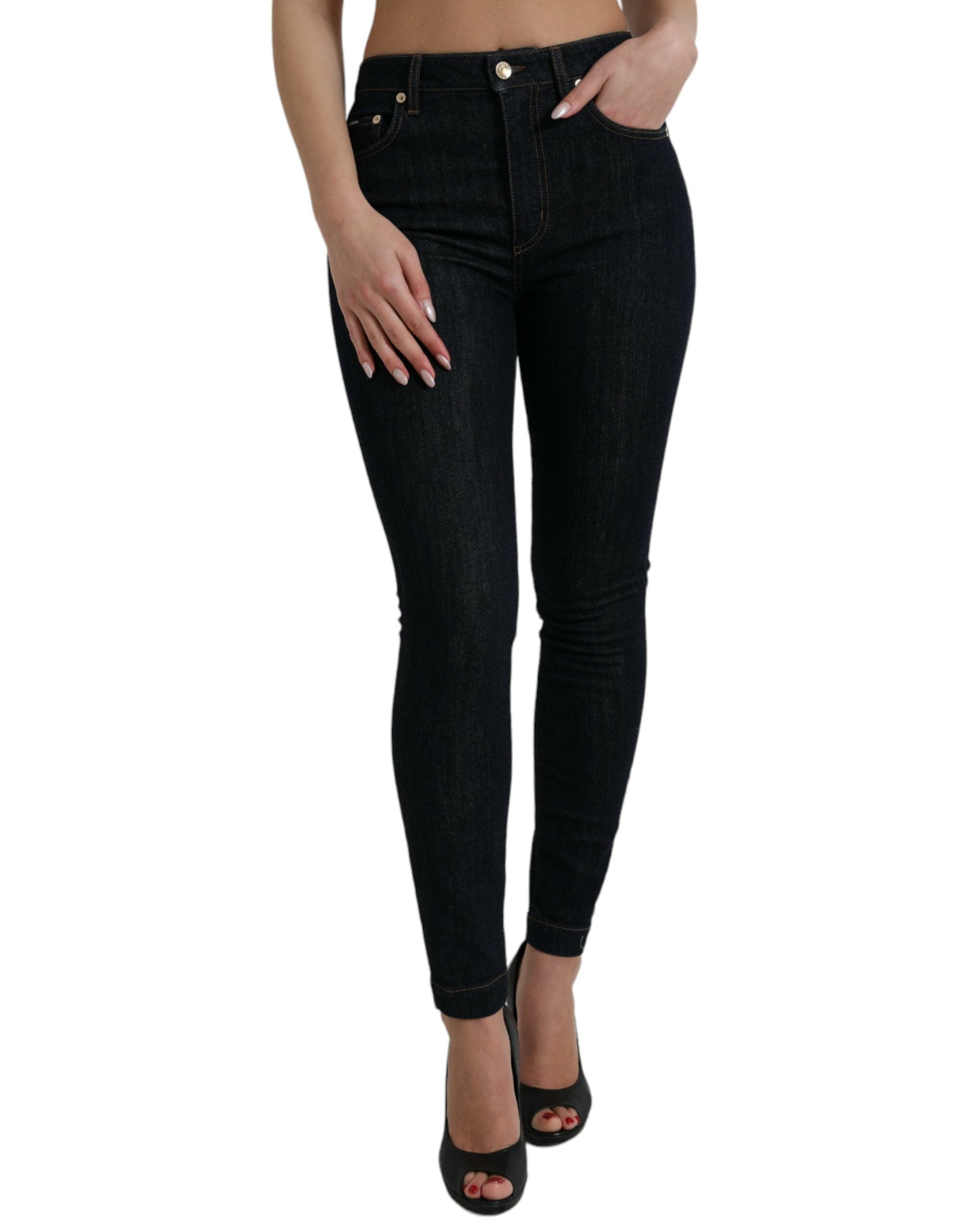 Blugi Dolce & Gabbana Sleek Stretch Denim cu talie medie