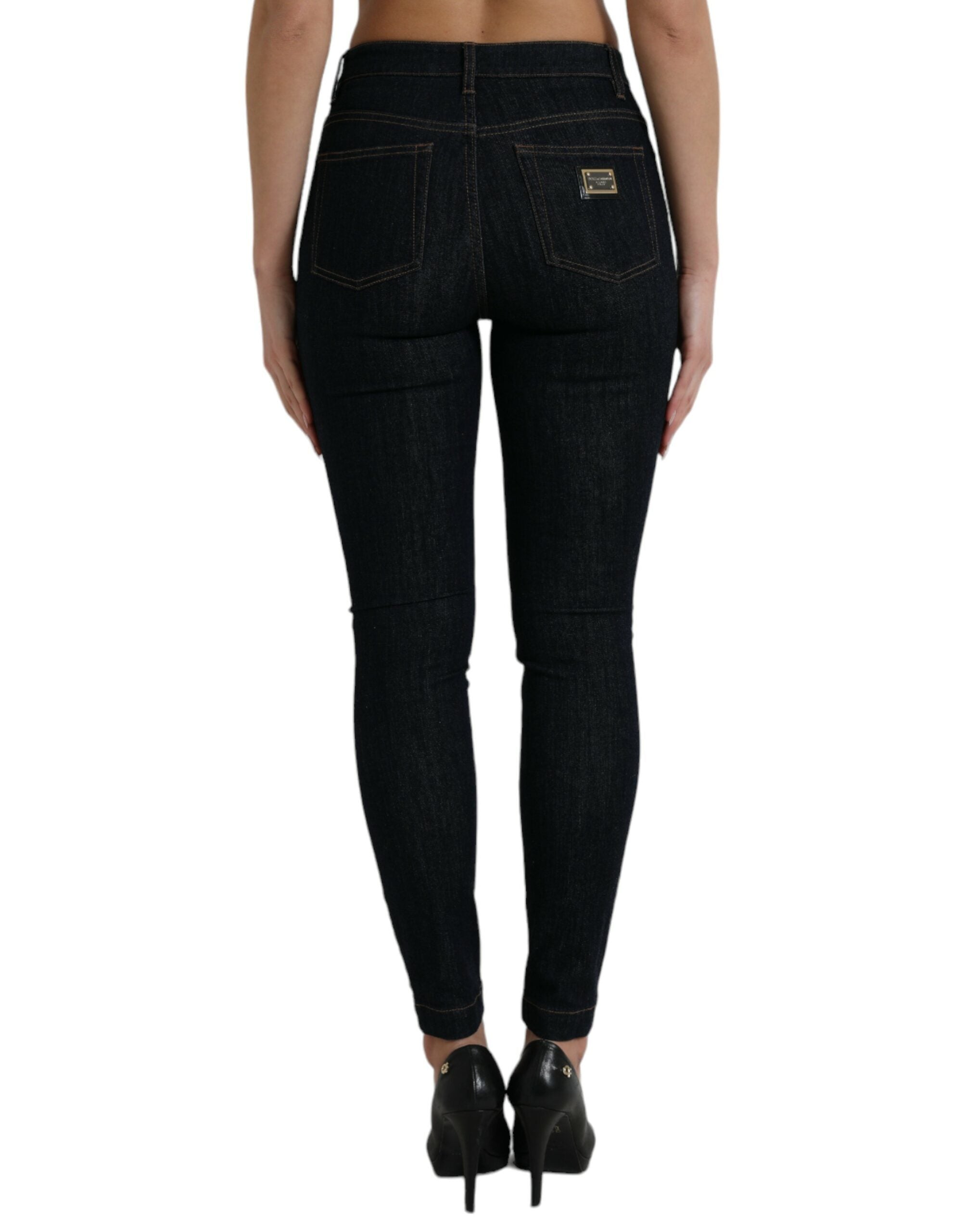 Blugi Dolce & Gabbana Sleek Stretch Denim cu talie medie