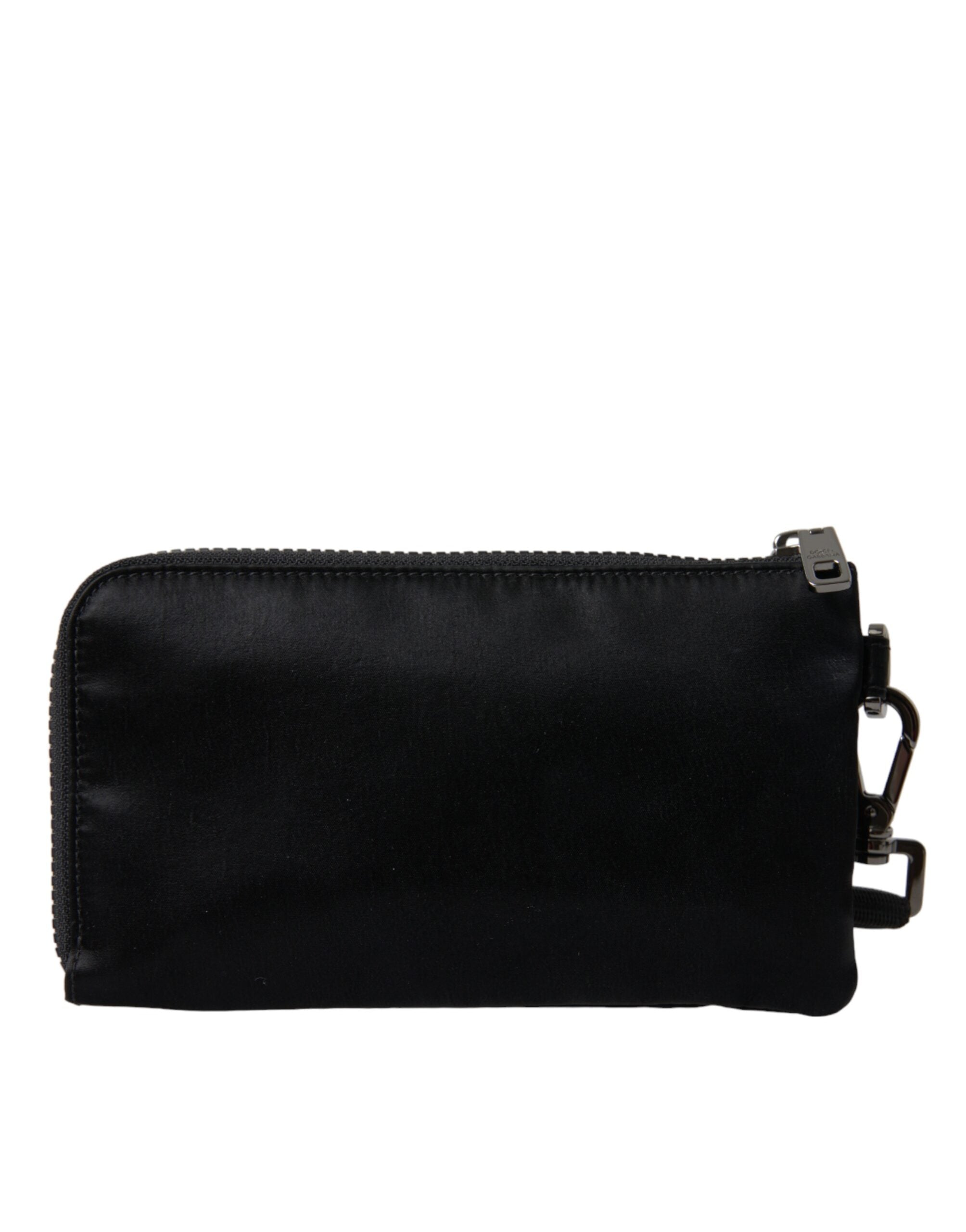 Dolce & Gabbana Elegante schwarze Nylon- und Ledertasche