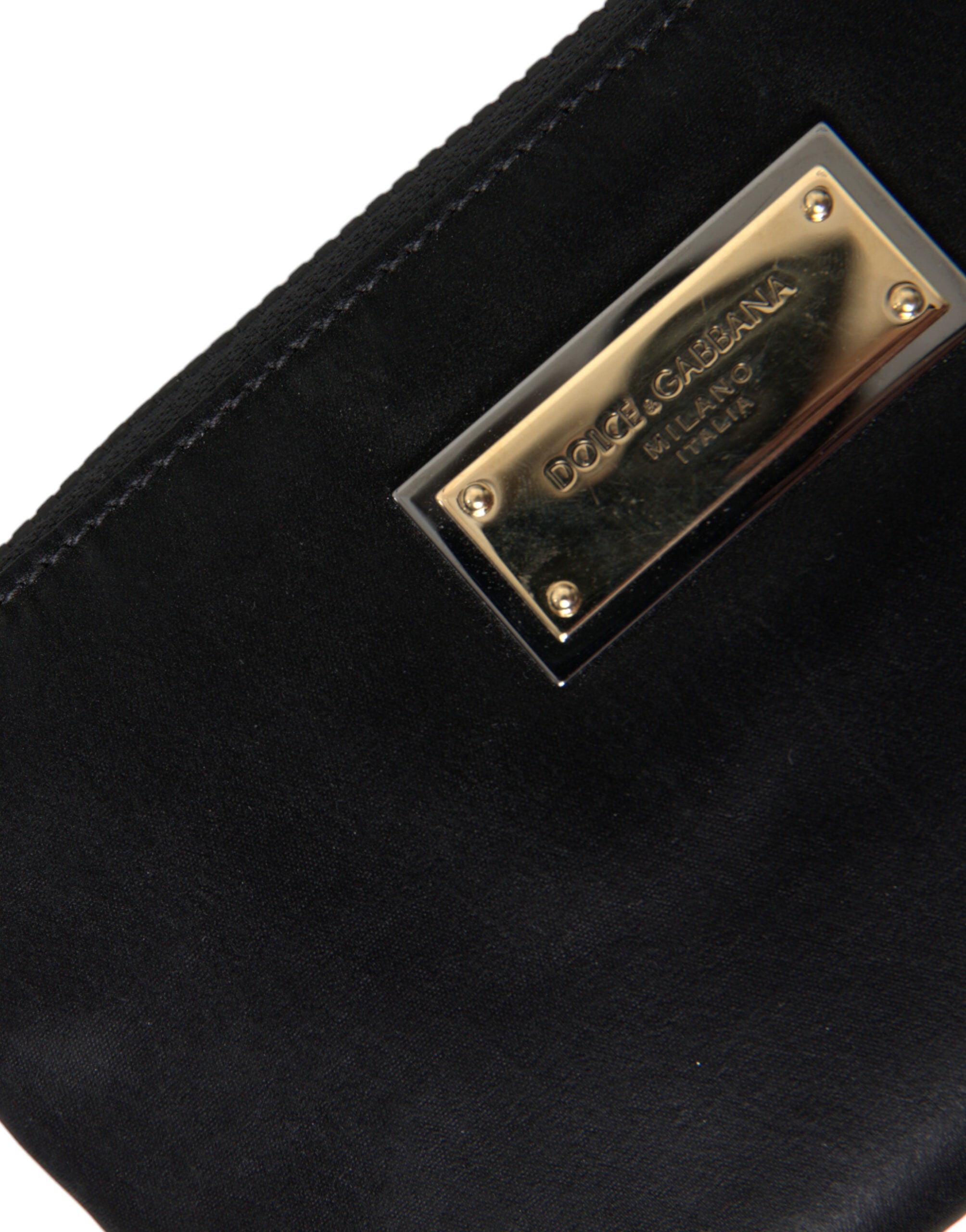 Dolce & Gabbana Elegante schwarze Nylon- und Ledertasche