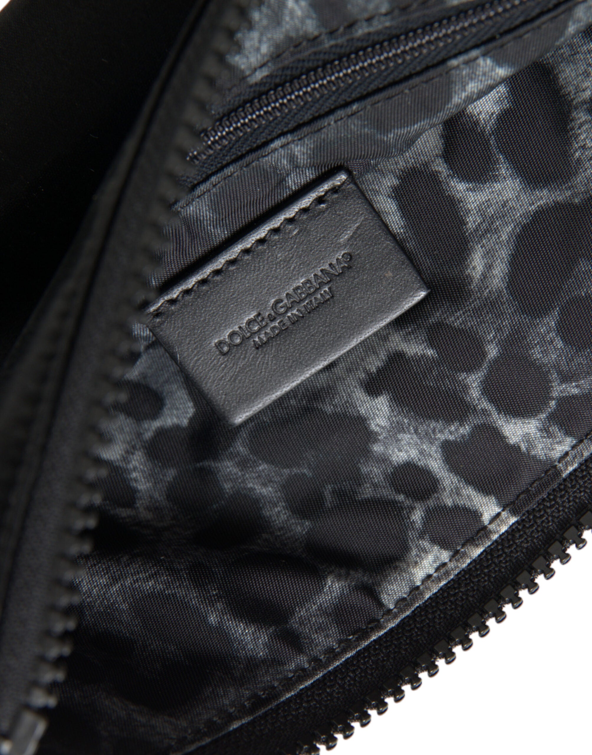 Dolce & Gabbana Elegante schwarze Nylon- und Ledertasche
