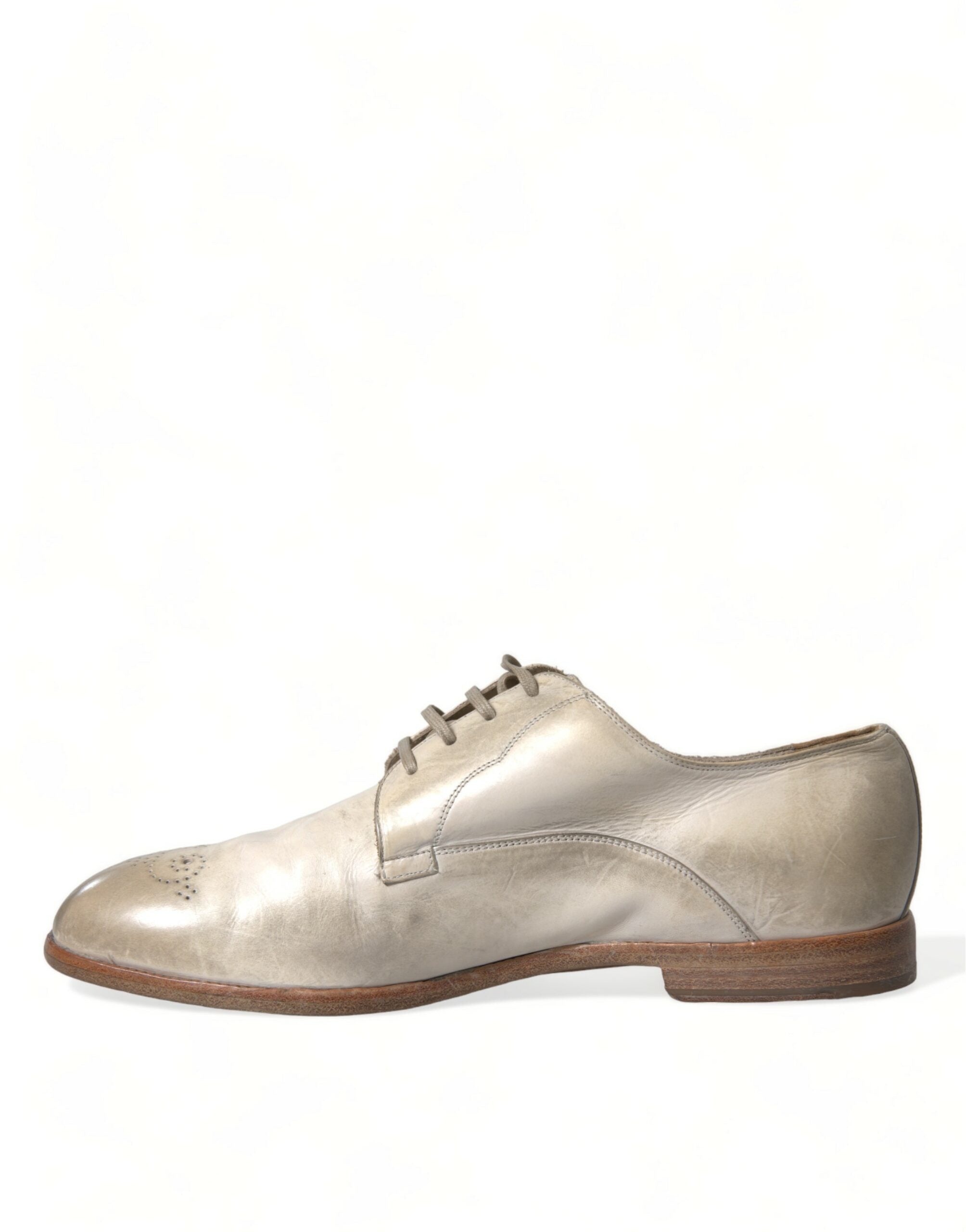 Pantofi Derby Dolce & Gabbana Elegant White din piele de vițel