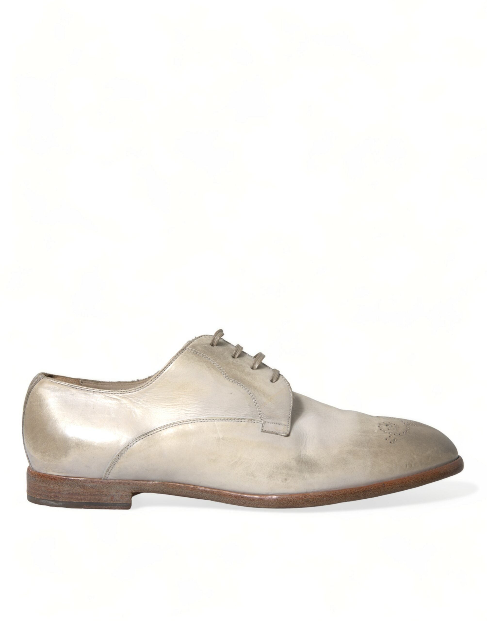 Pantofi Derby Dolce & Gabbana Elegant White din piele de vițel