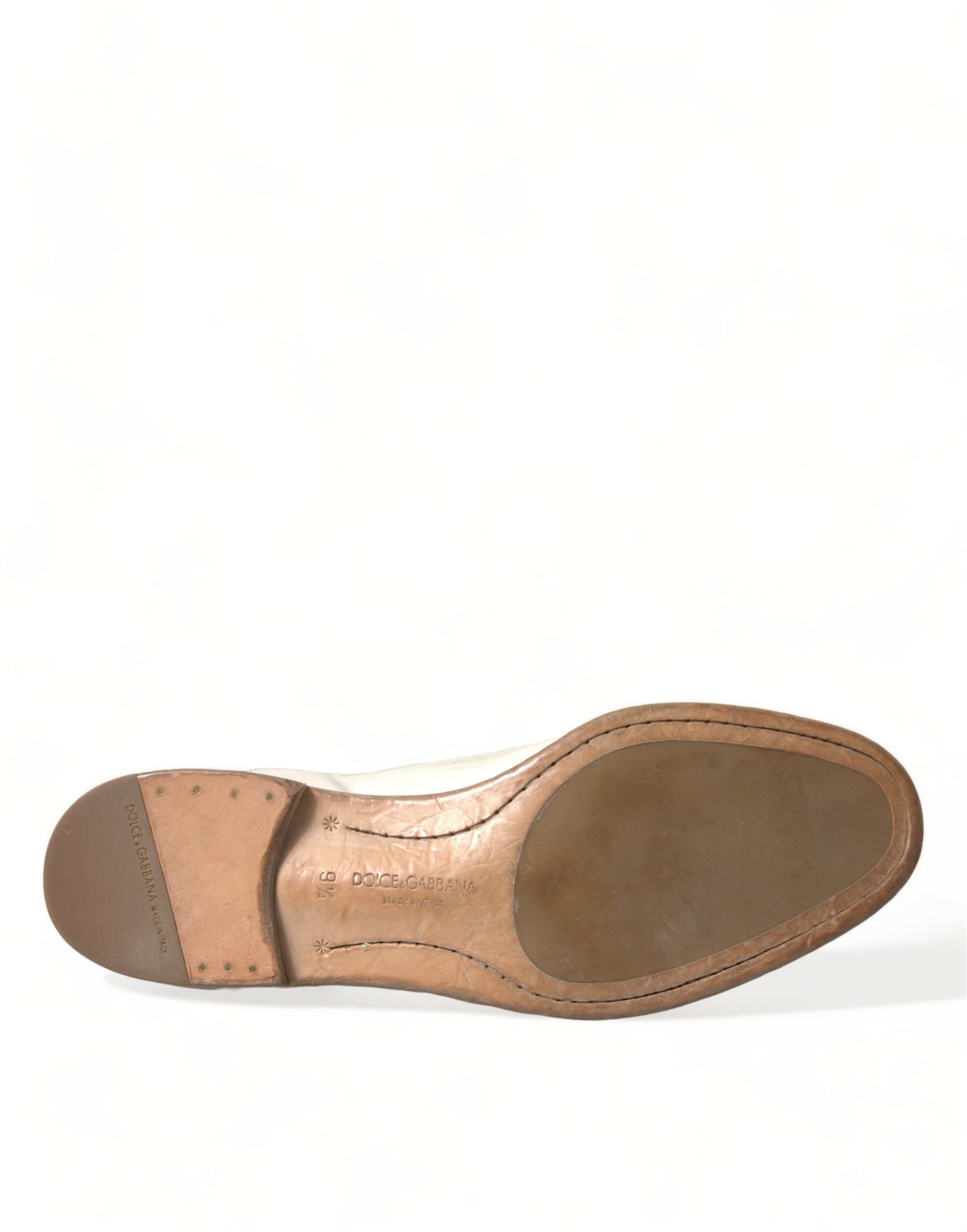 Pantofi Derby Dolce & Gabbana Elegant White din piele de vițel