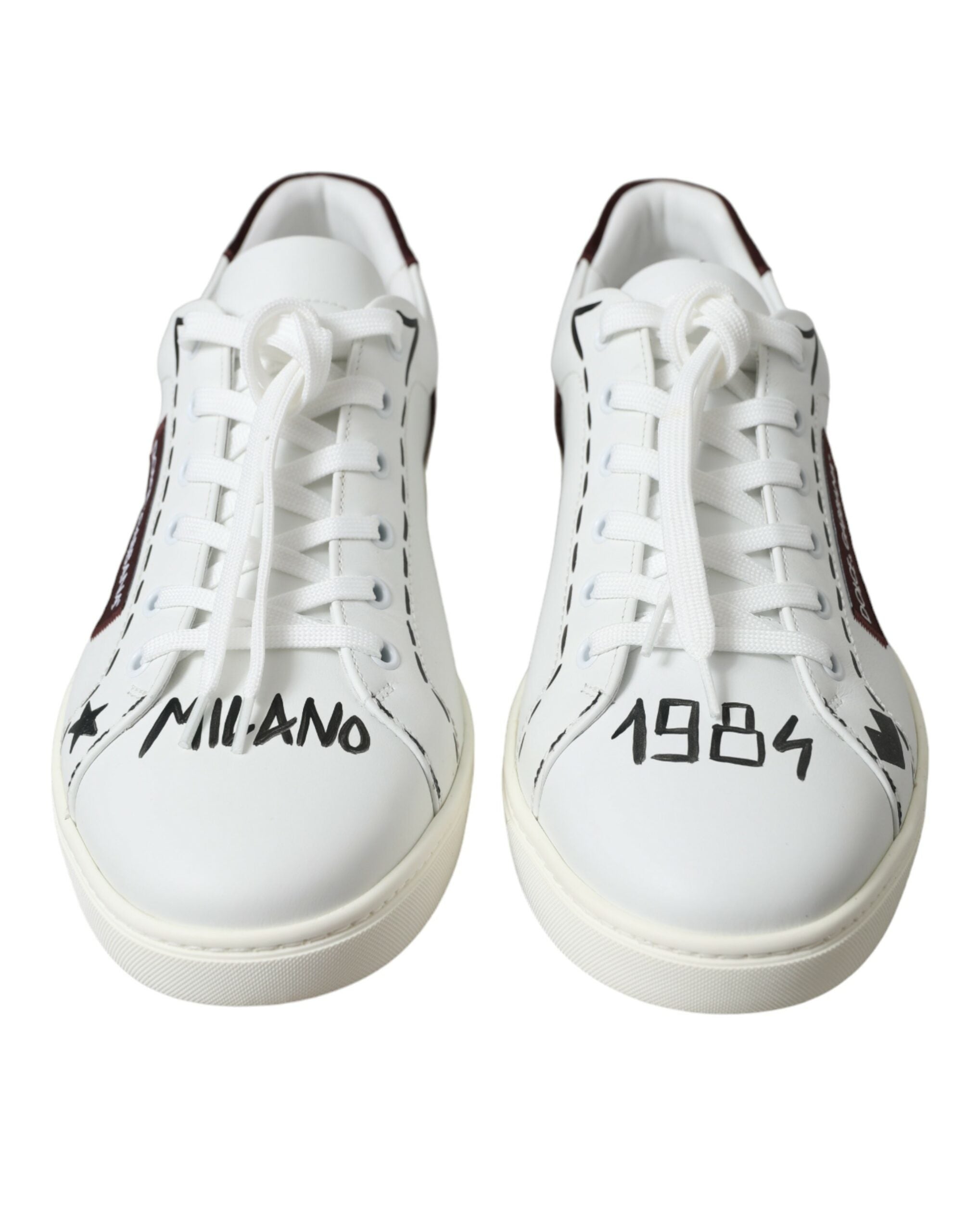 Dolce & Gabbana – Exklusive Low-Top-Sneaker in Weiß und Bordeaux