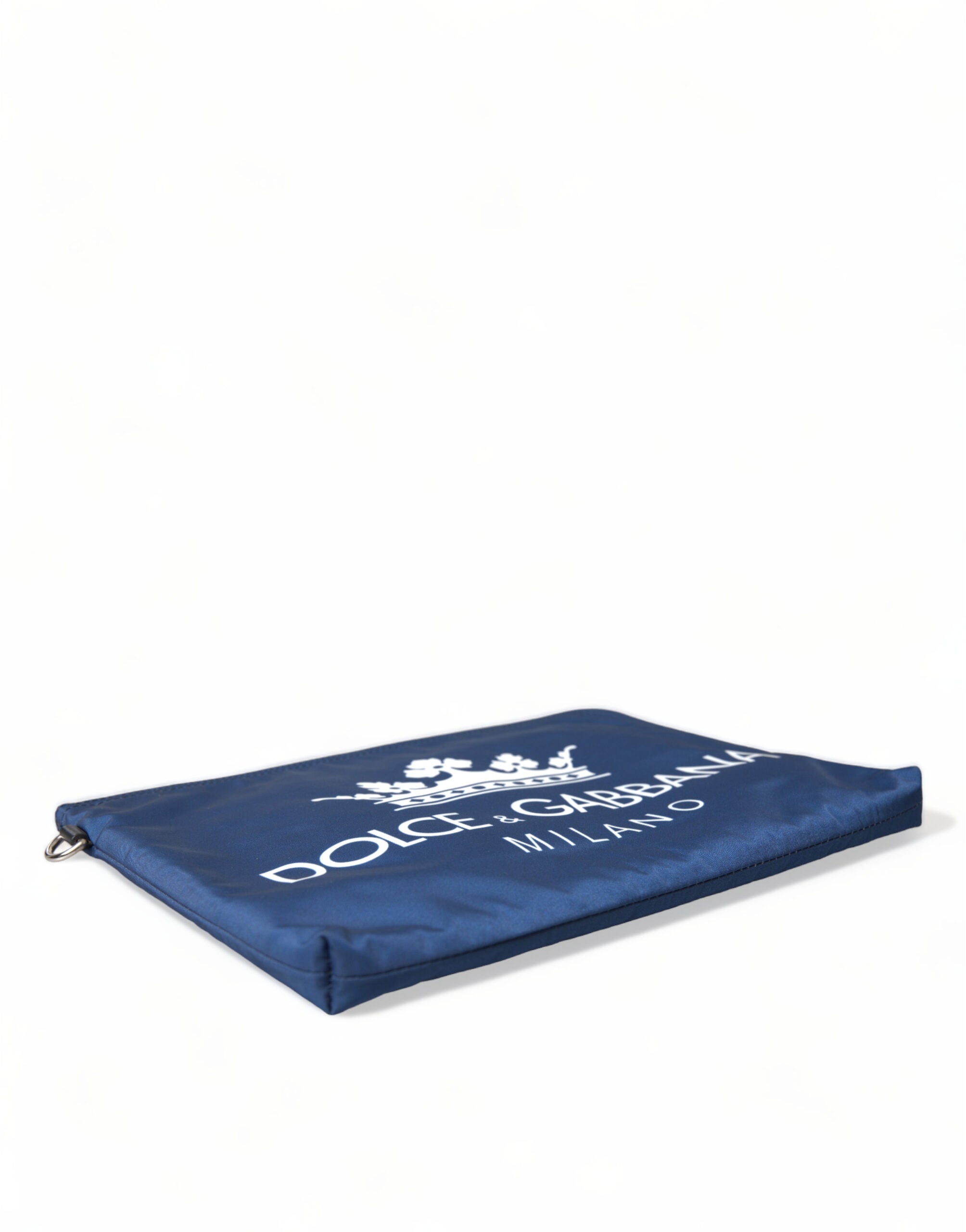 Dolce & Gabbana Elegante blaue Nylon-Clutch mit Reißverschluss