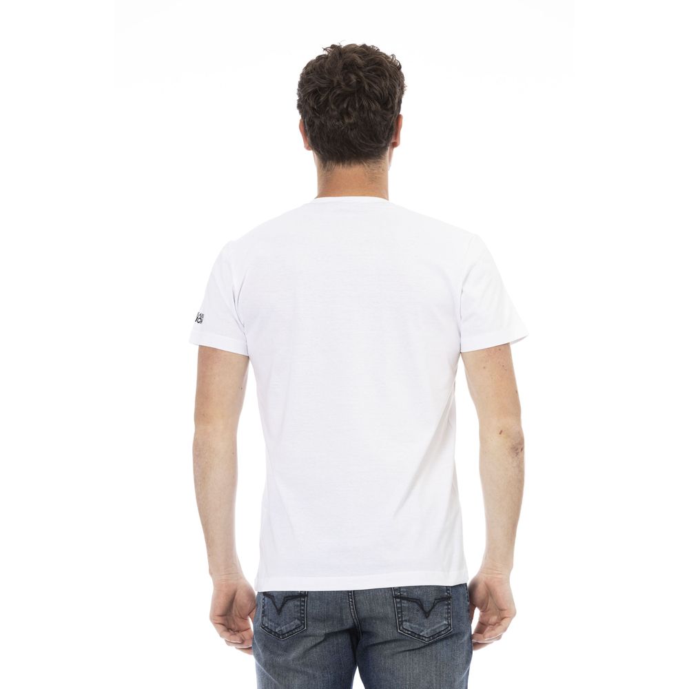 Trussardi Action White Cotton Men's V-Neck T-Shirt