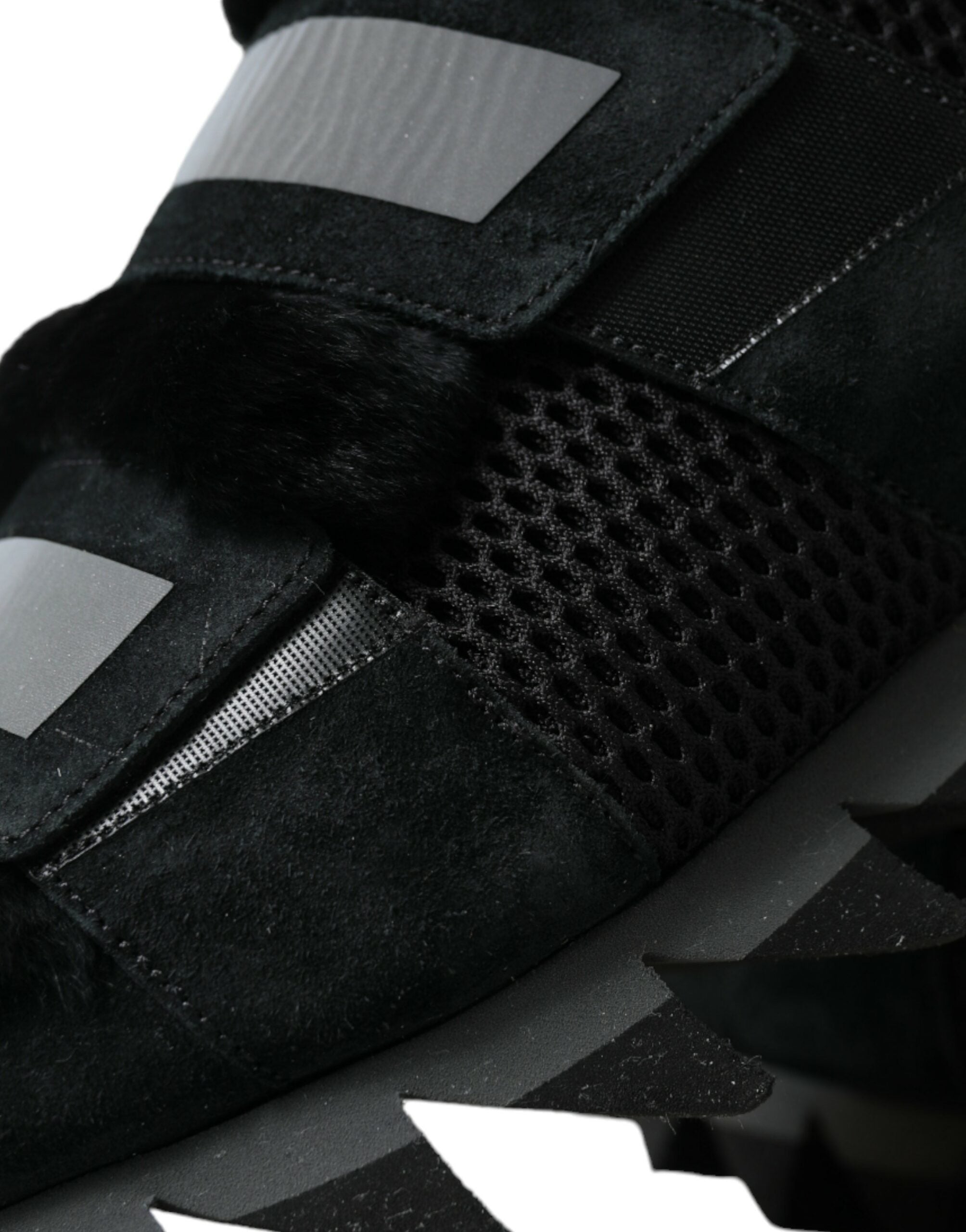 Dolce & Gabbana Elegante, pelzverzierte Wildleder-Sneakers