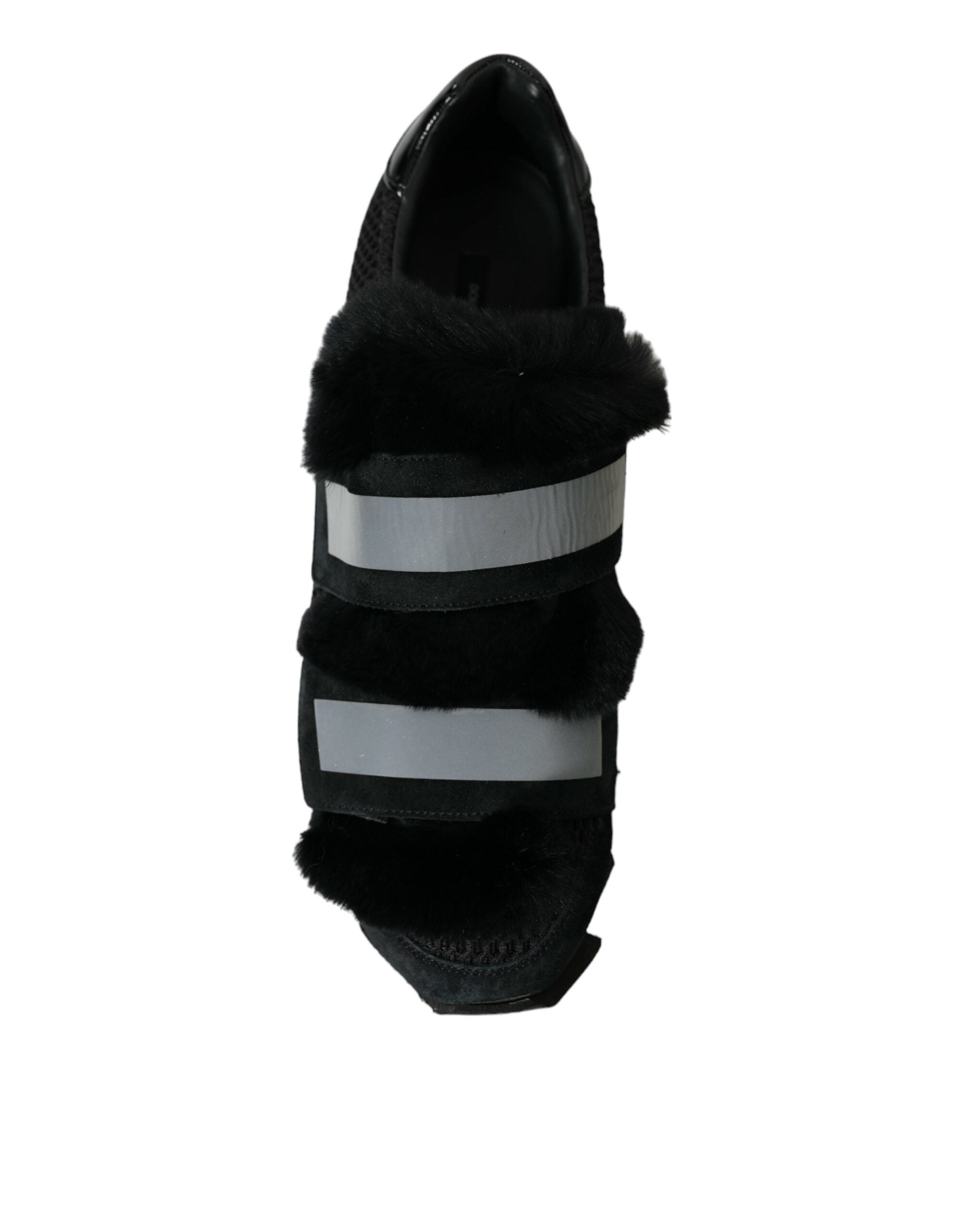 Dolce & Gabbana Elegante, pelzverzierte Wildleder-Sneakers