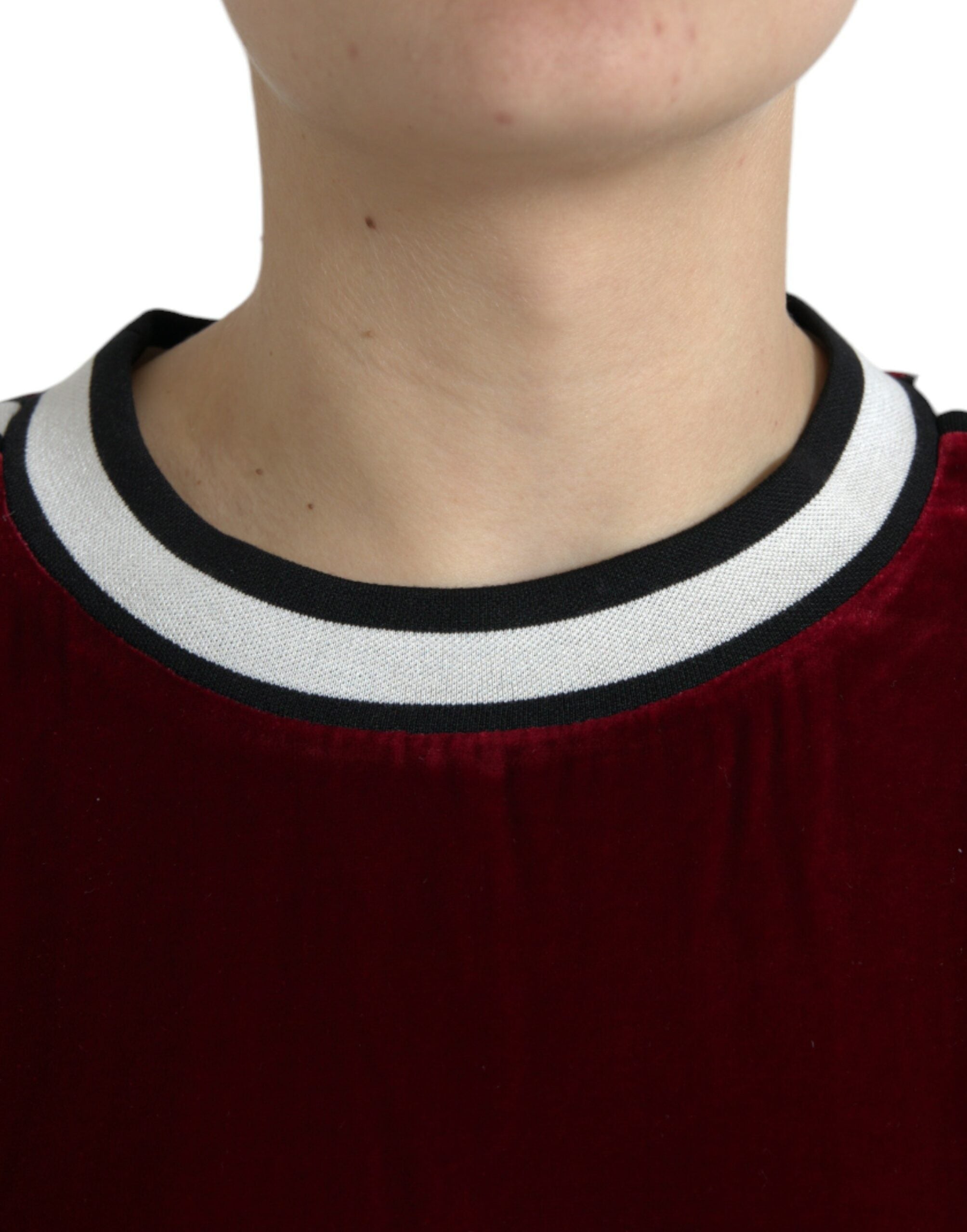 Dolce & Gabbana Eleganter Pullover aus burgunderroter Seidenmischung
