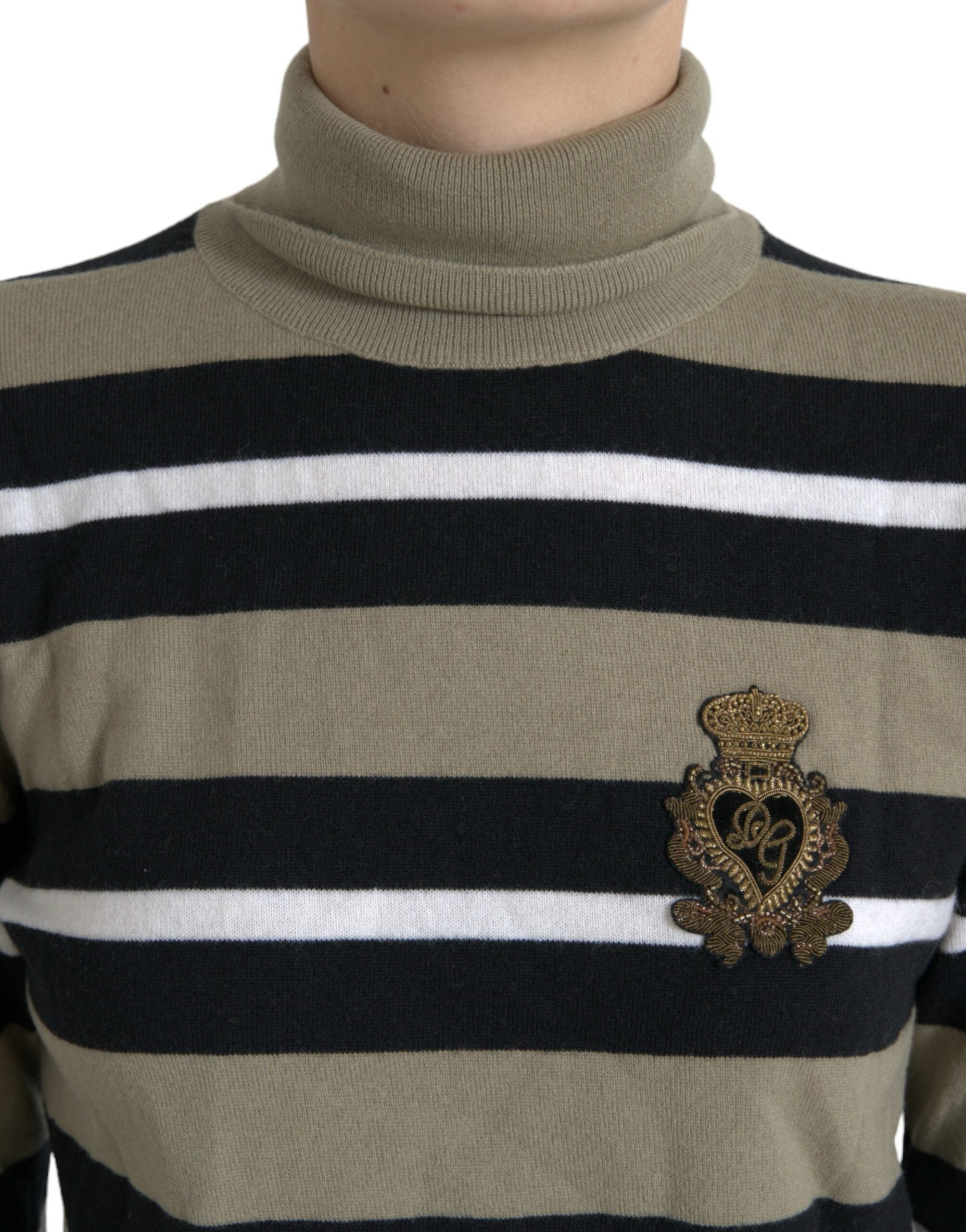 Dolce & Gabbana Eleganter gestreifter Rollkragenpullover aus Wolle