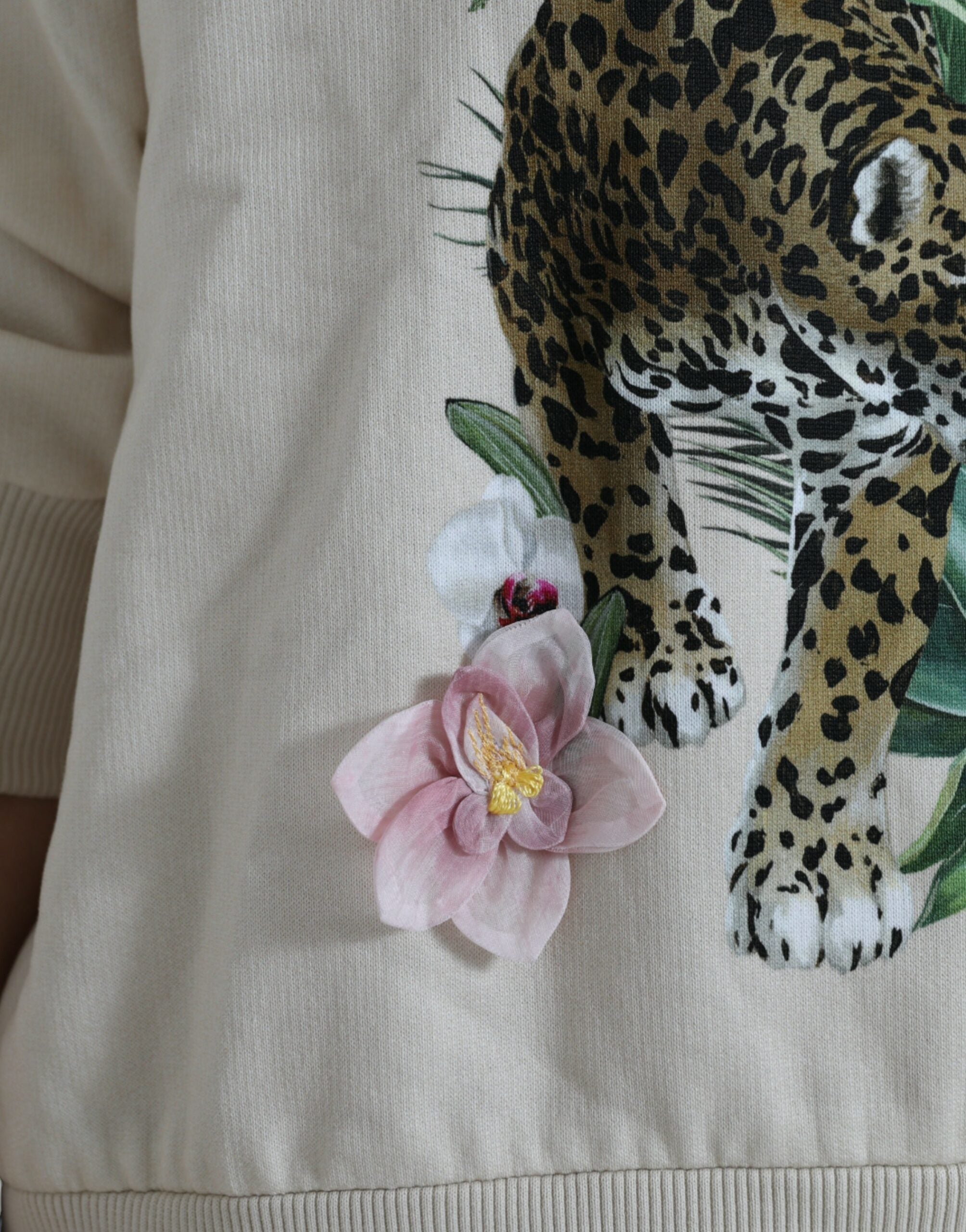 Pulover Dolce & Gabbana cu guler rotund și imprimeu elegant Jungle