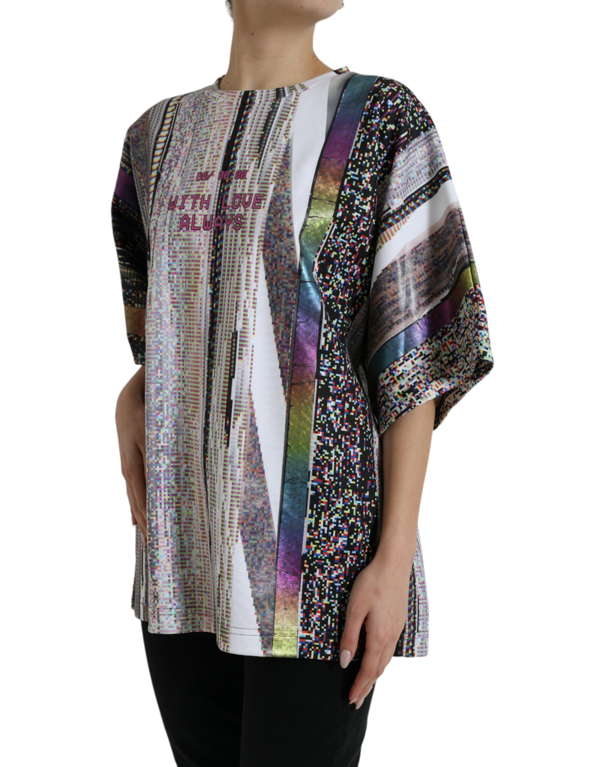 Tricou Dolce & Gabbana Chic multicolor cu guler rotund