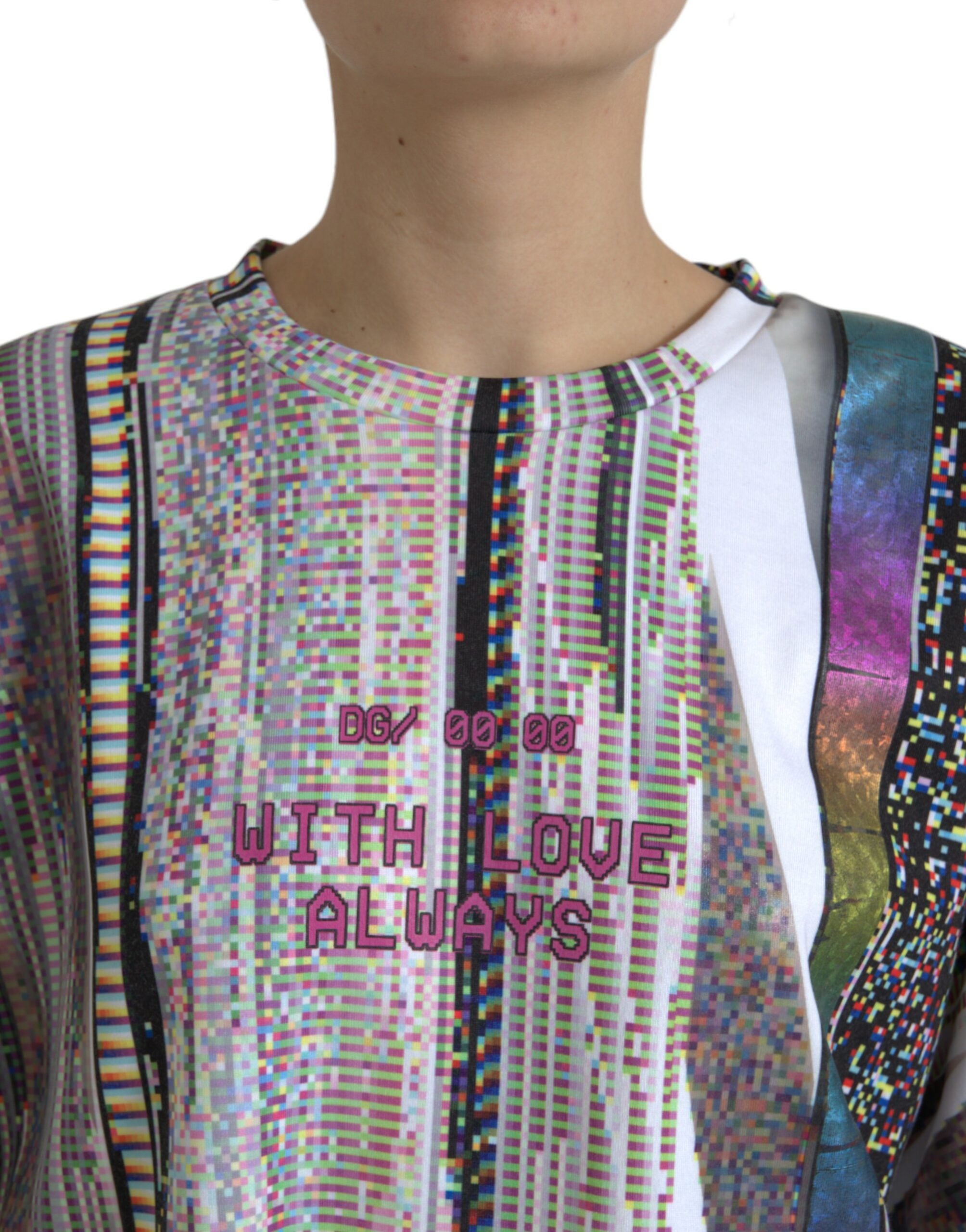 Tricou Dolce & Gabbana Chic multicolor cu guler rotund