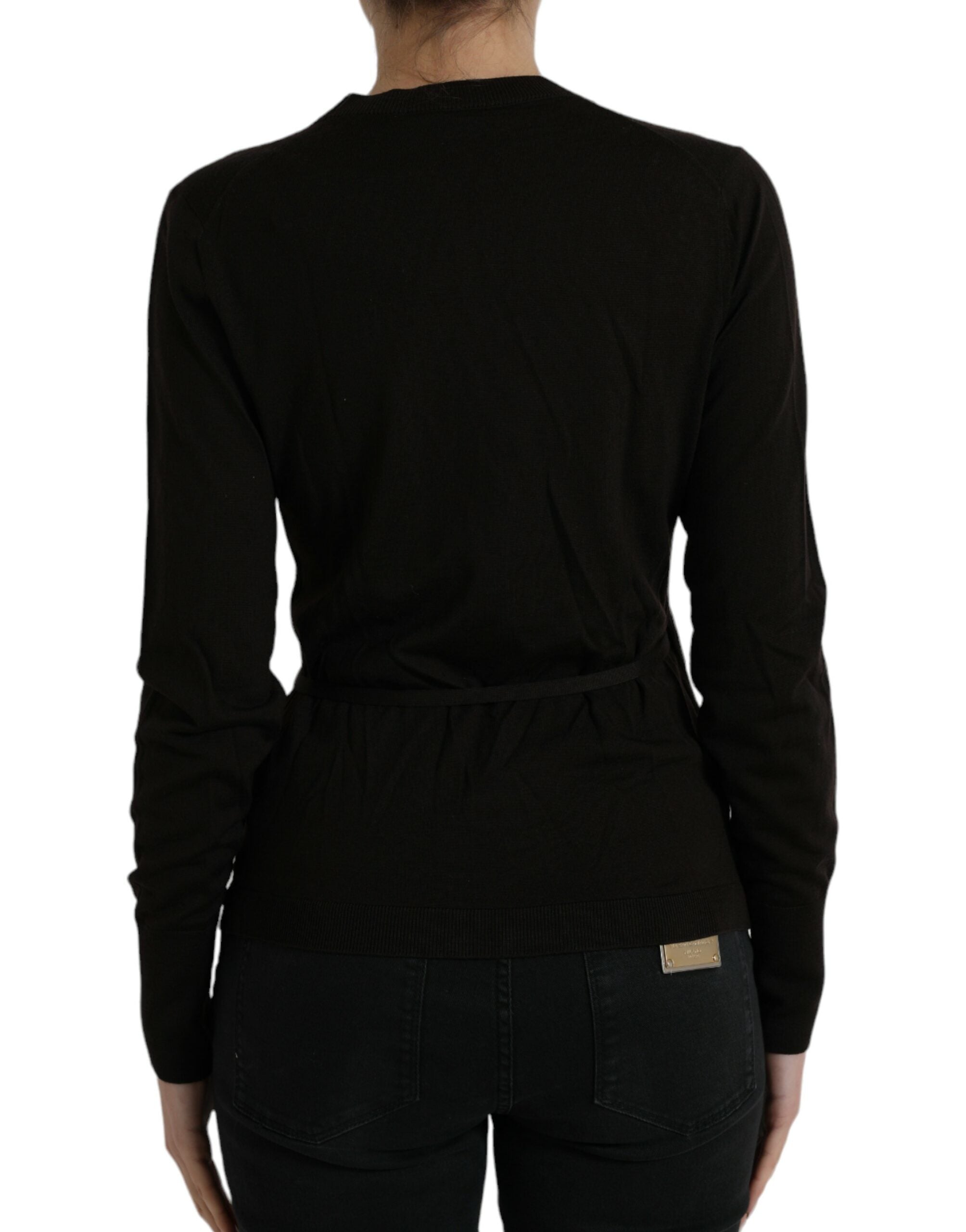 Dolce & Gabbana Elegante schwarze Strickjacke aus Schurwolle