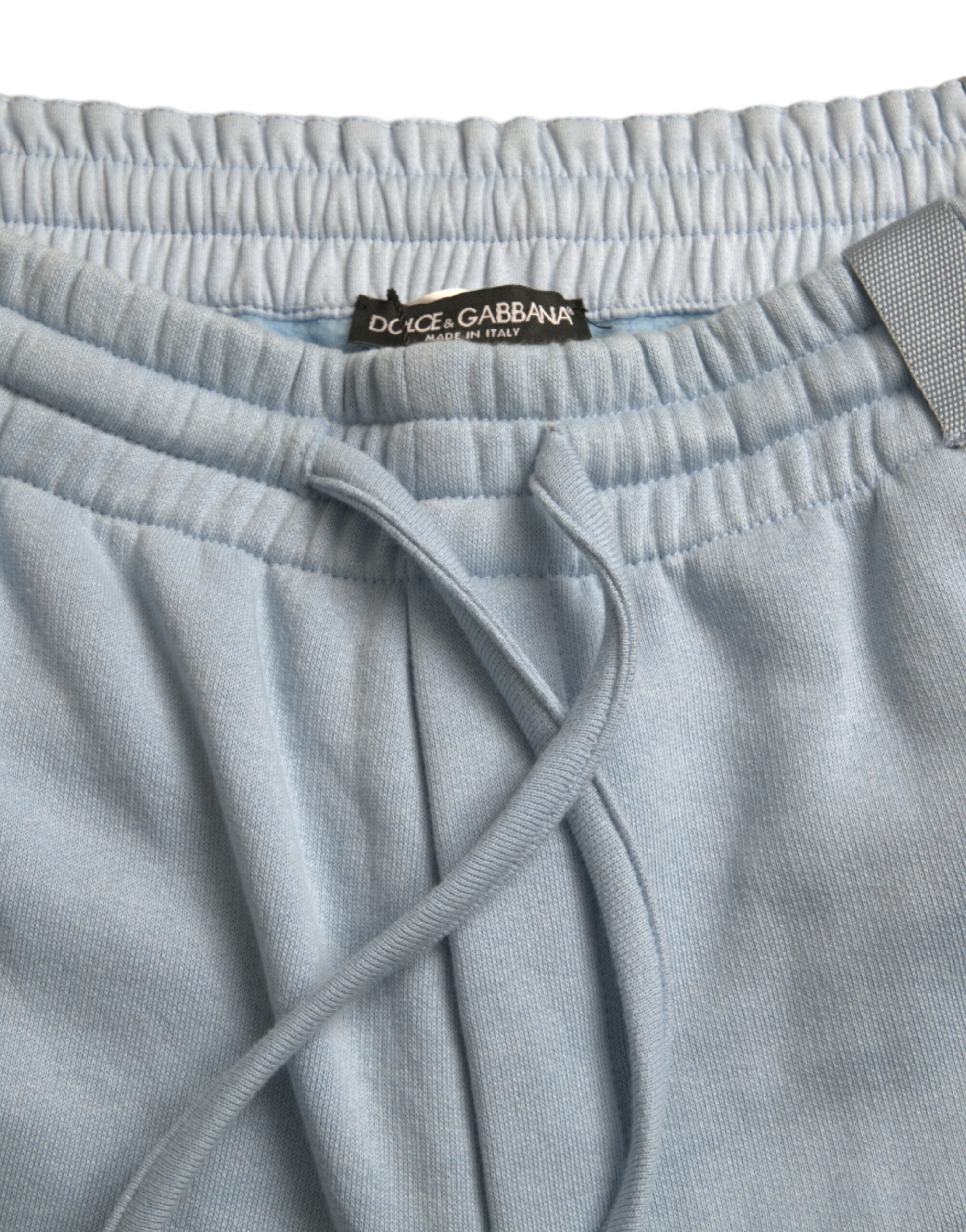 Dolce & Gabbana – Elegante Jogginghose aus hellblauer Baumwollmischung