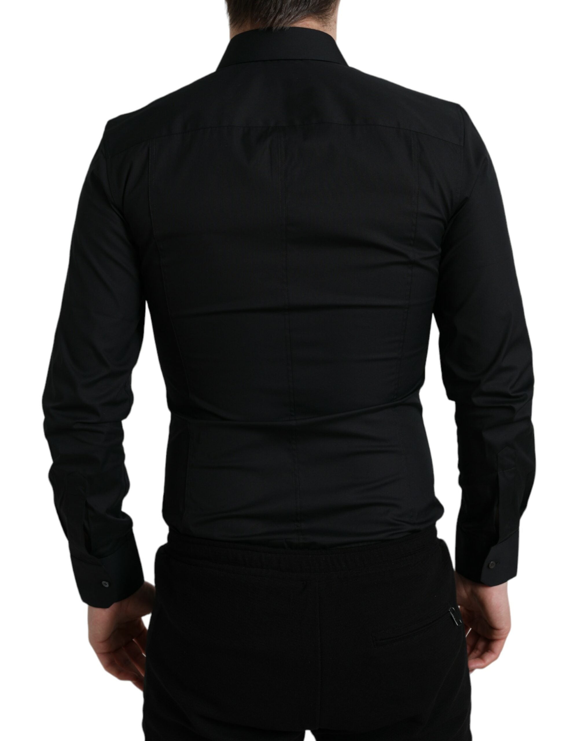 Dolce & Gabbana Elegantes schwarzes italienisches Slim Fit-Hemd