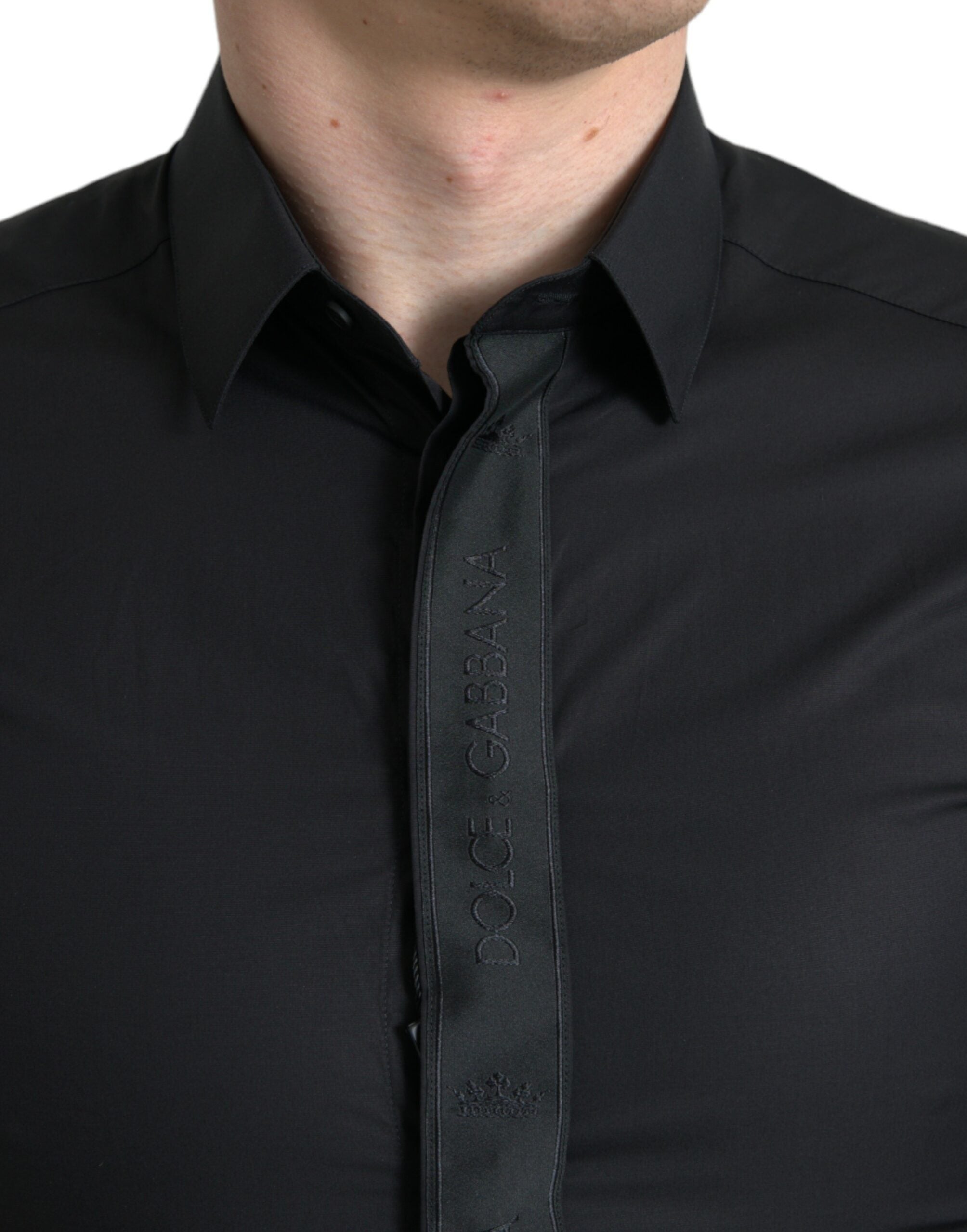 Dolce & Gabbana Elegantes schwarzes Slim Fit-Hemd