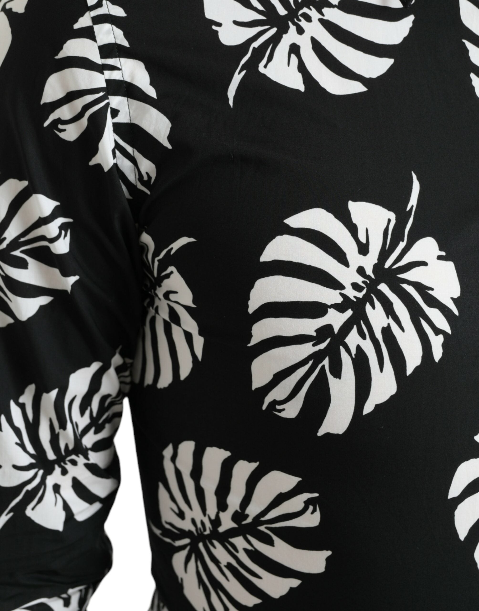 Dolce & Gabbana Elegantes Slim Fit-Hemd mit Blattmuster