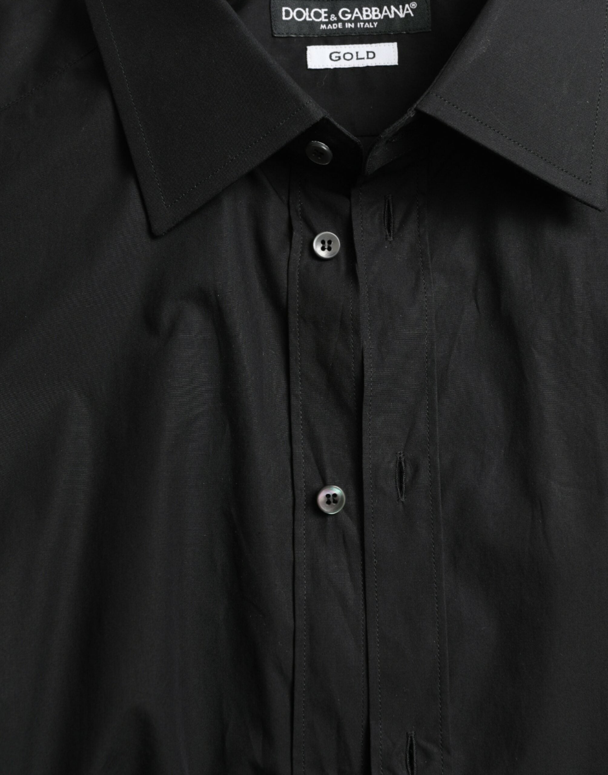 Dolce & Gabbana – Elegantes schwarzes, schmal geschnittenes italienisches Hemd