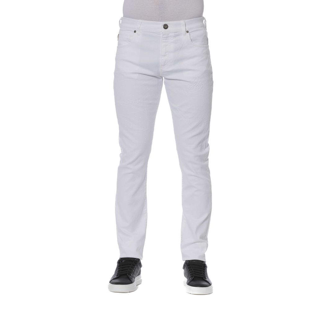 Blugi albi din bumbac pentru bărbați Trussardi Jeans