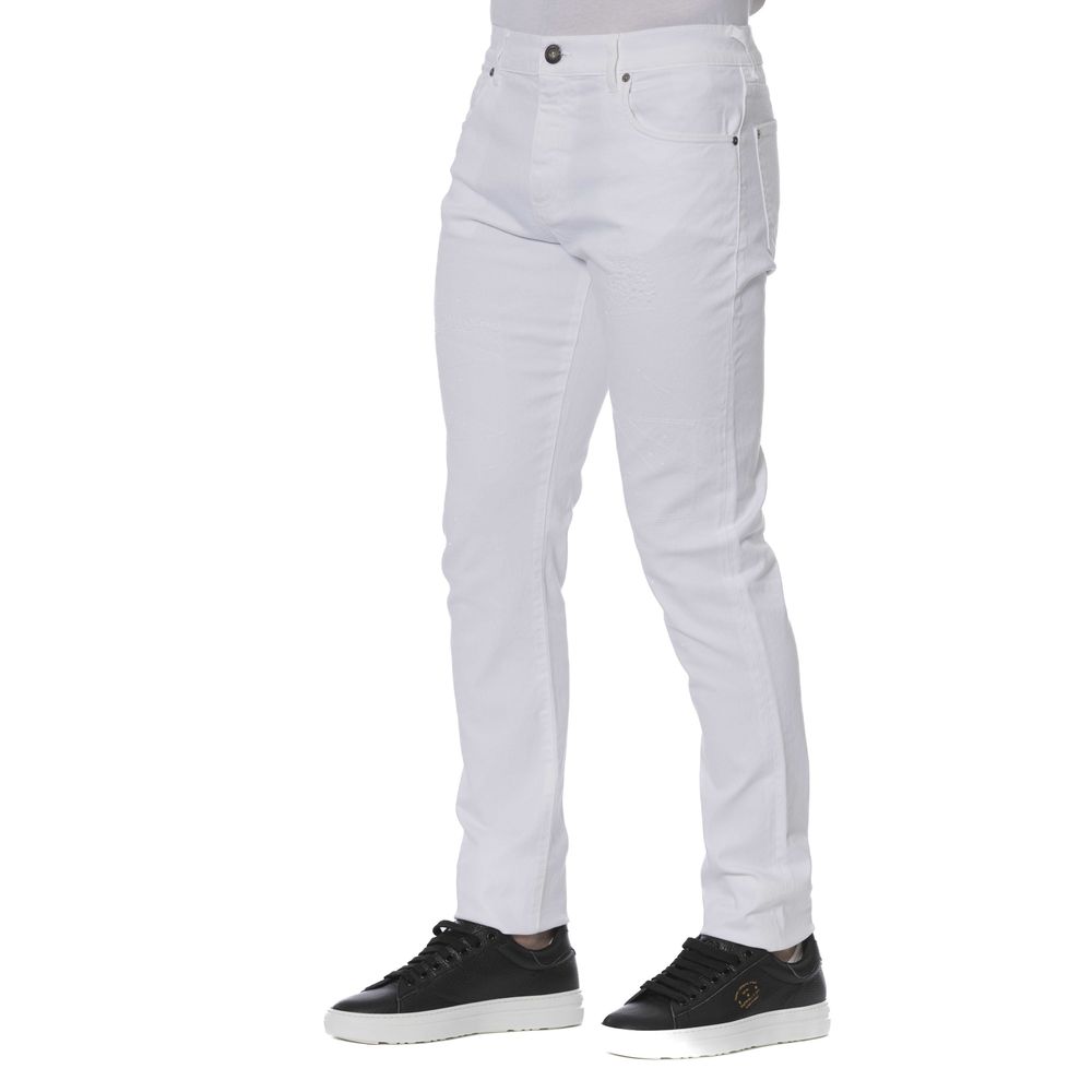 Blugi albi din bumbac pentru bărbați Trussardi Jeans