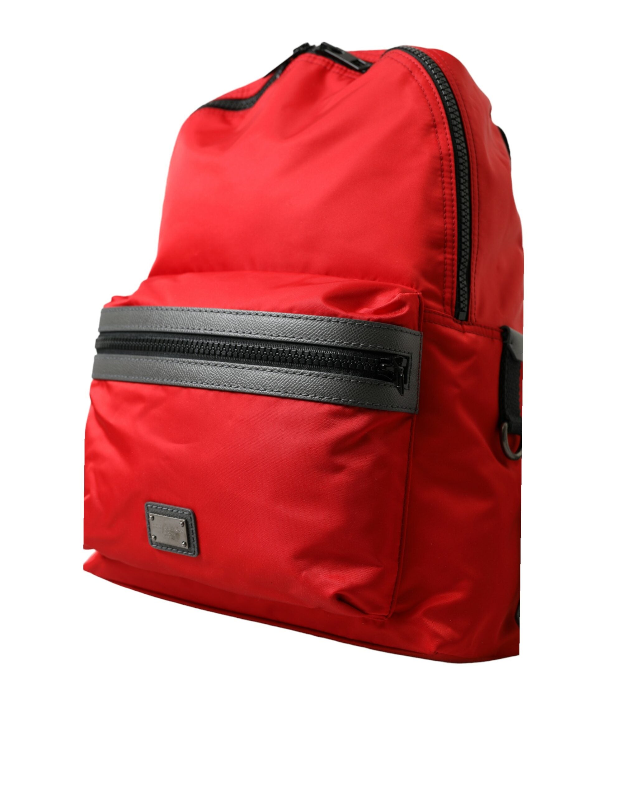 Dolce & Gabbana Eleganter roter Rucksack aus Nylon-Leder