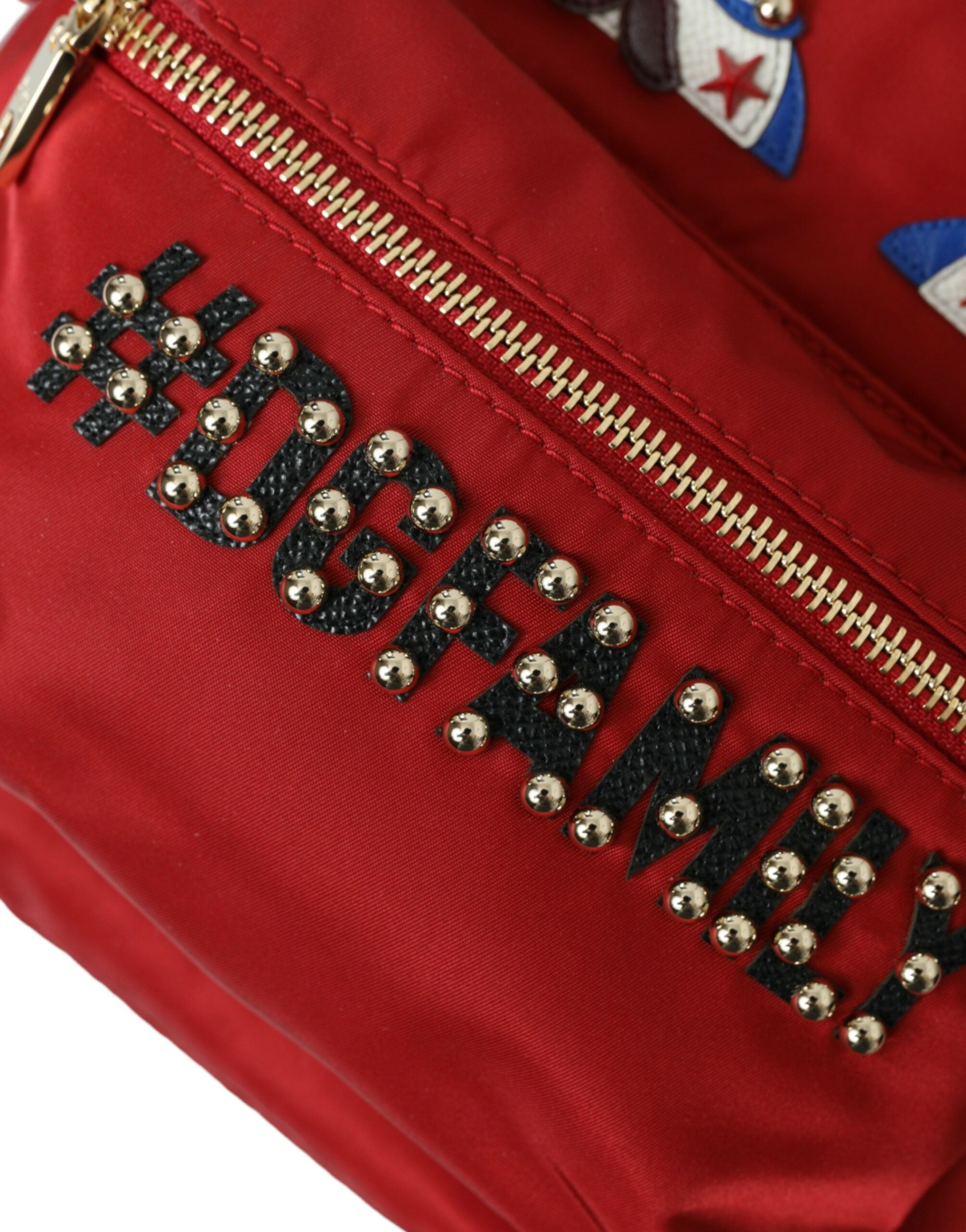 Dolce & Gabbana – Verzierter roter Rucksack mit goldenen Details