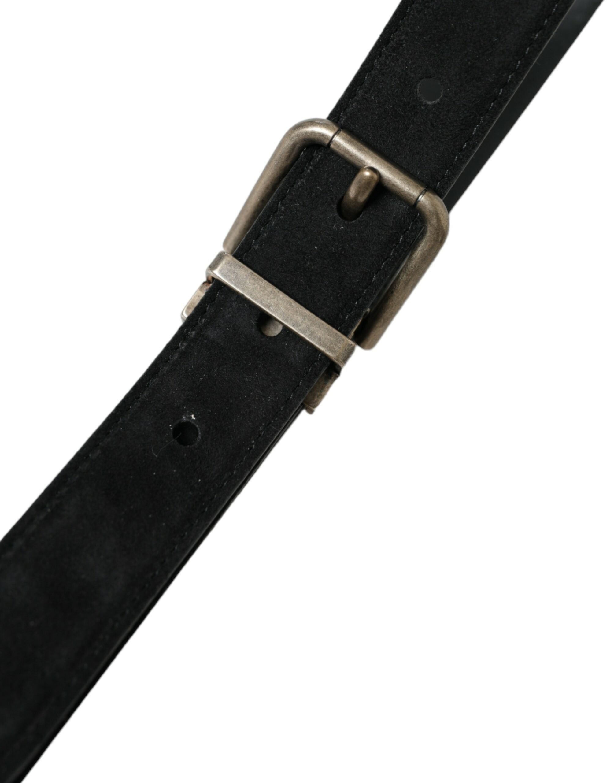 Curea elegantă din piele neagră Dolce & Gabbana cu cataramă metalică