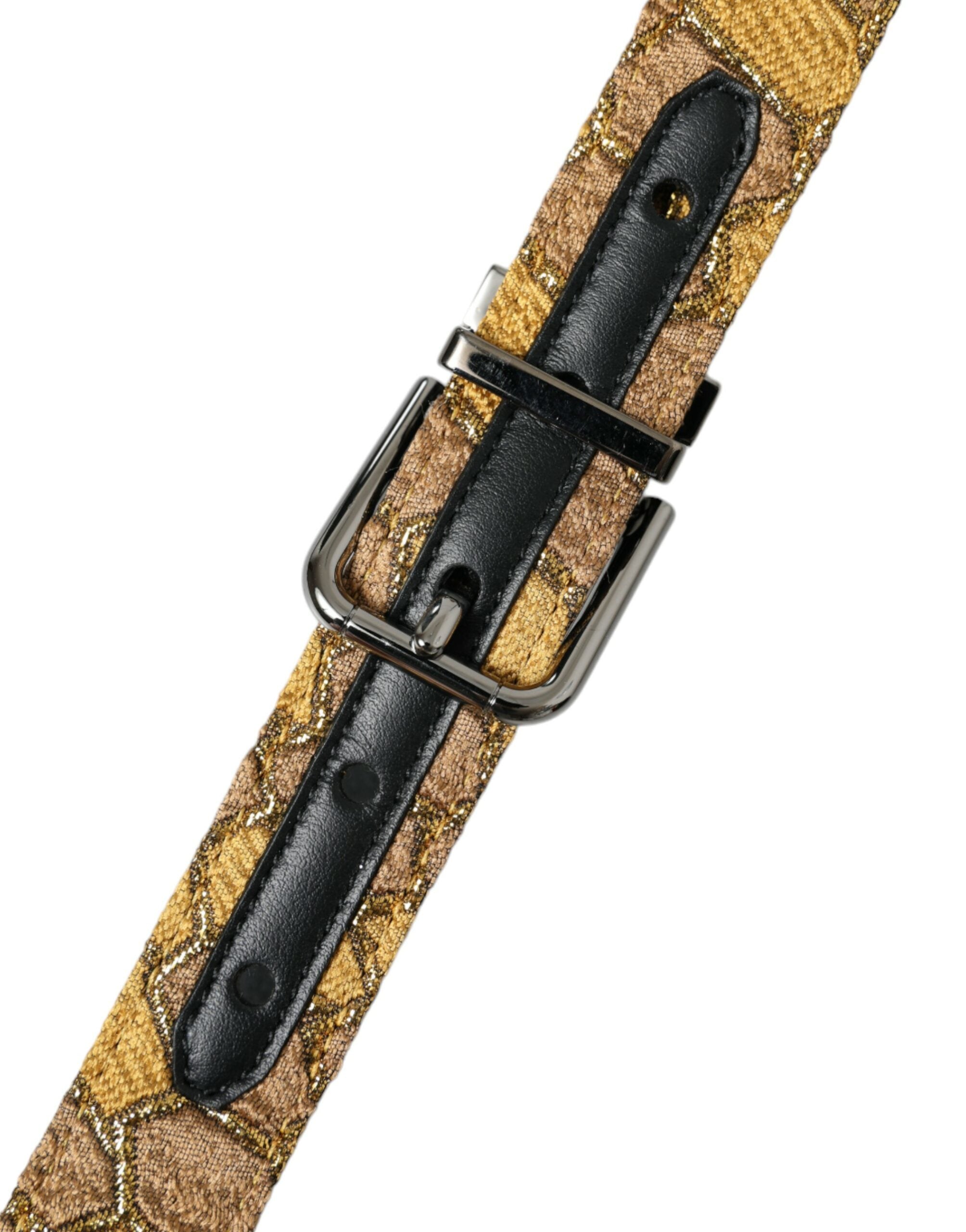 Curea elegantă din piele aurie Dolce & Gabbana