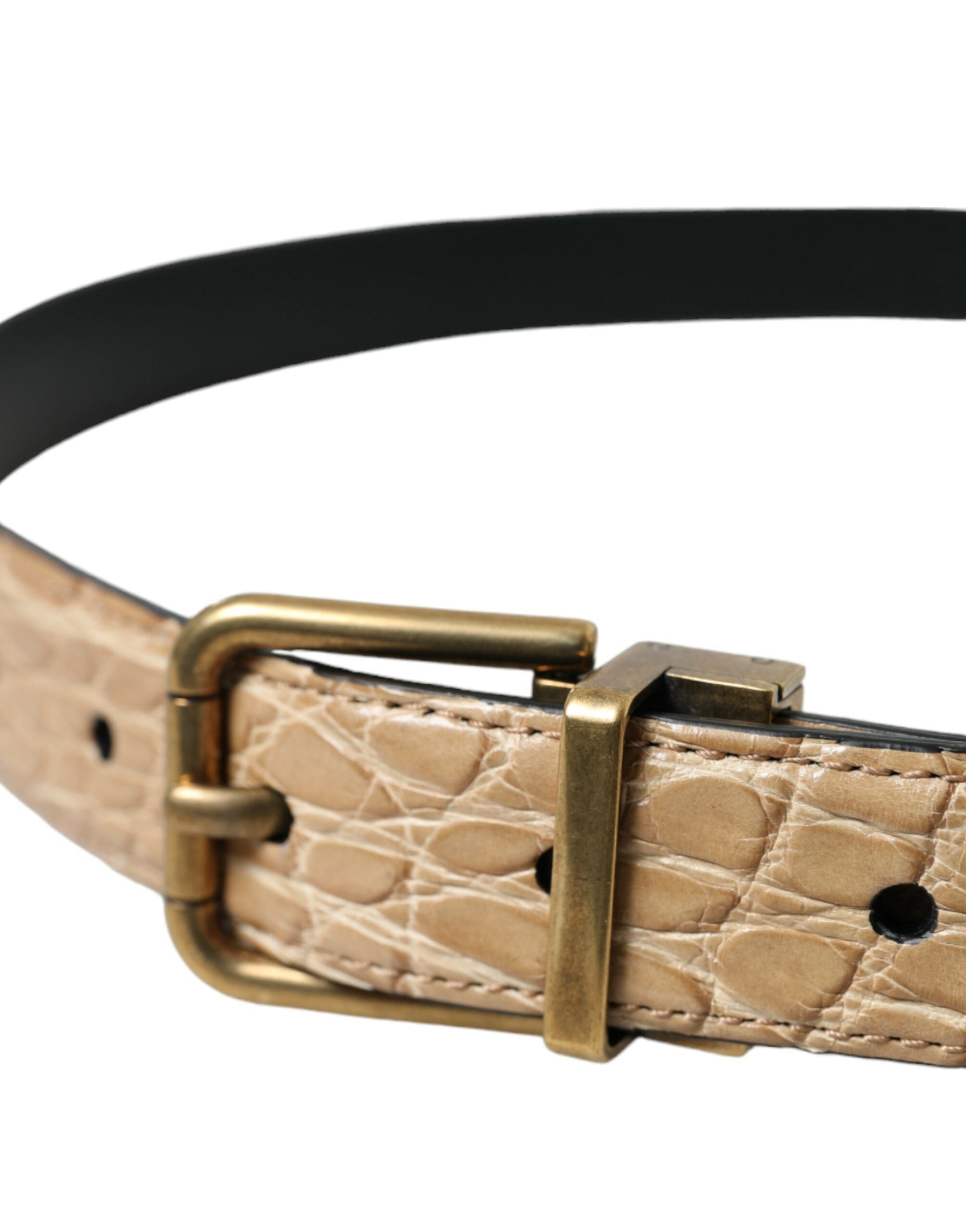 Curea elegantă din piele bej Dolce & Gabbana