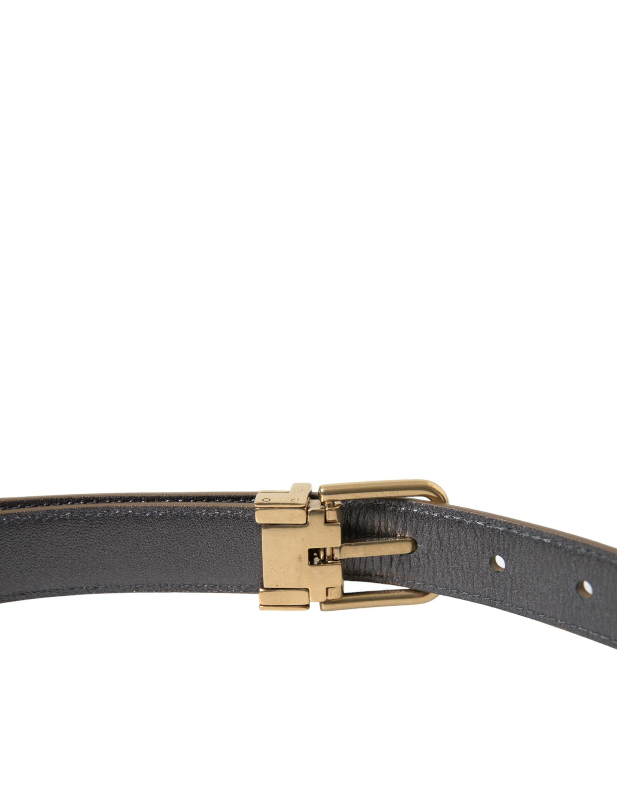 Curea din piele aurie metalică Dolce & Gabbana - Eleganță atemporală
