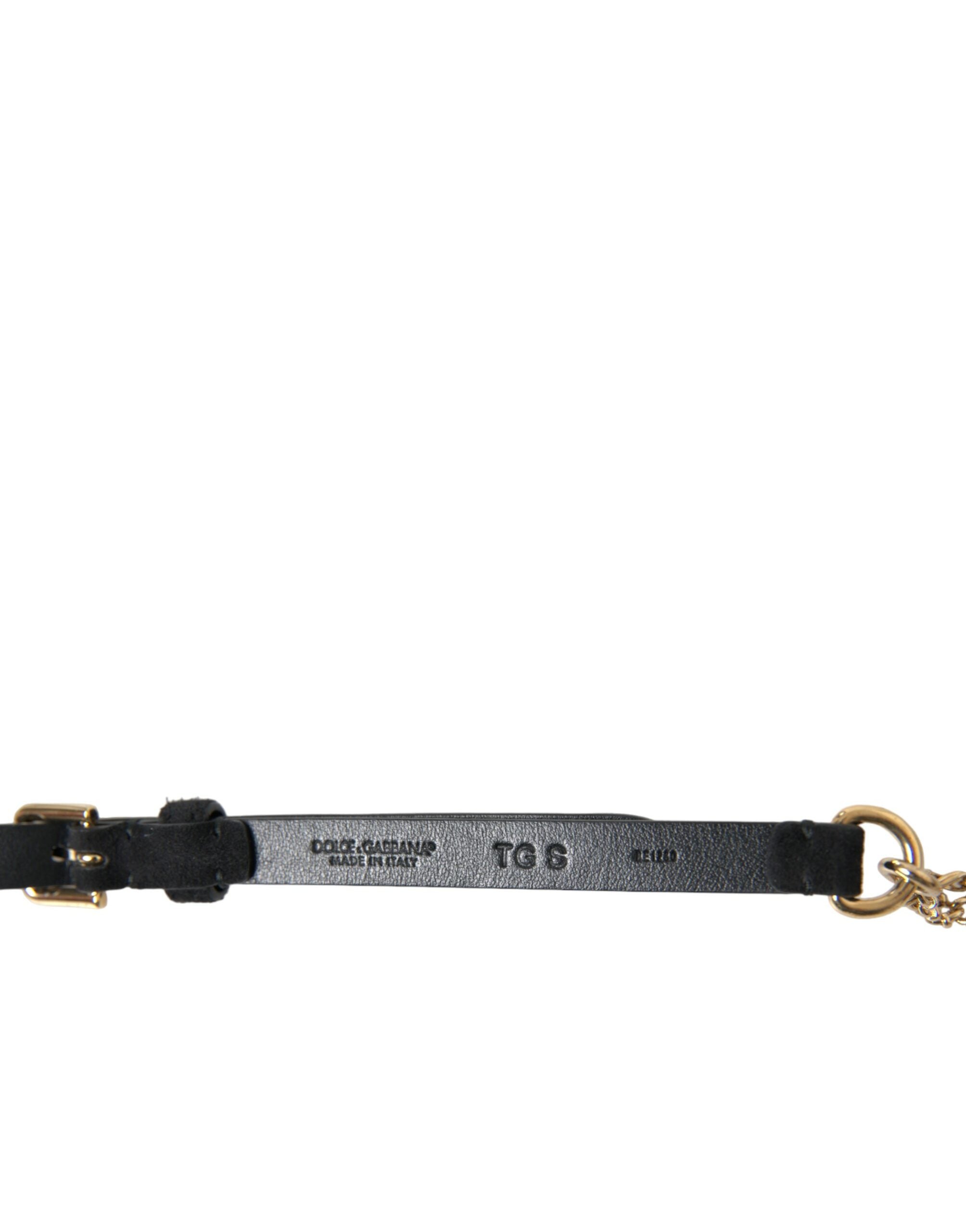 Dolce & Gabbana Eleganter Taillengürtel aus Crystal Bounce-Leder