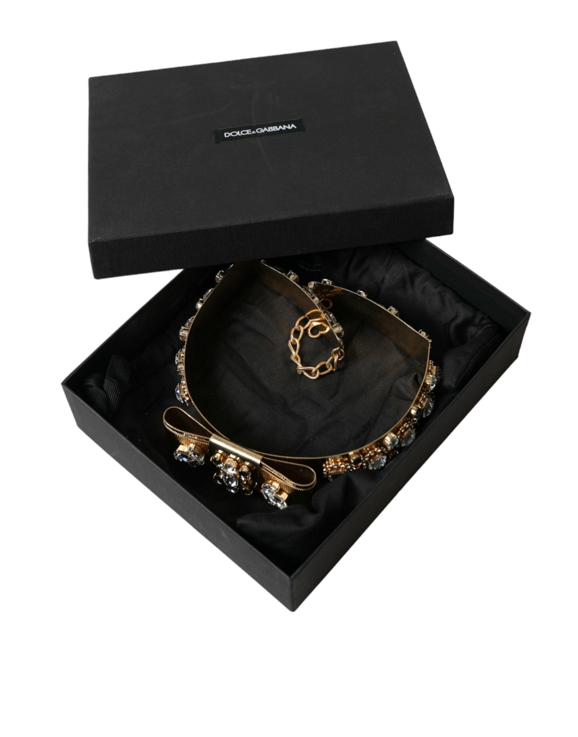 Dolce & Gabbana Goldfarbener Taillengürtel mit Kristallverzierung