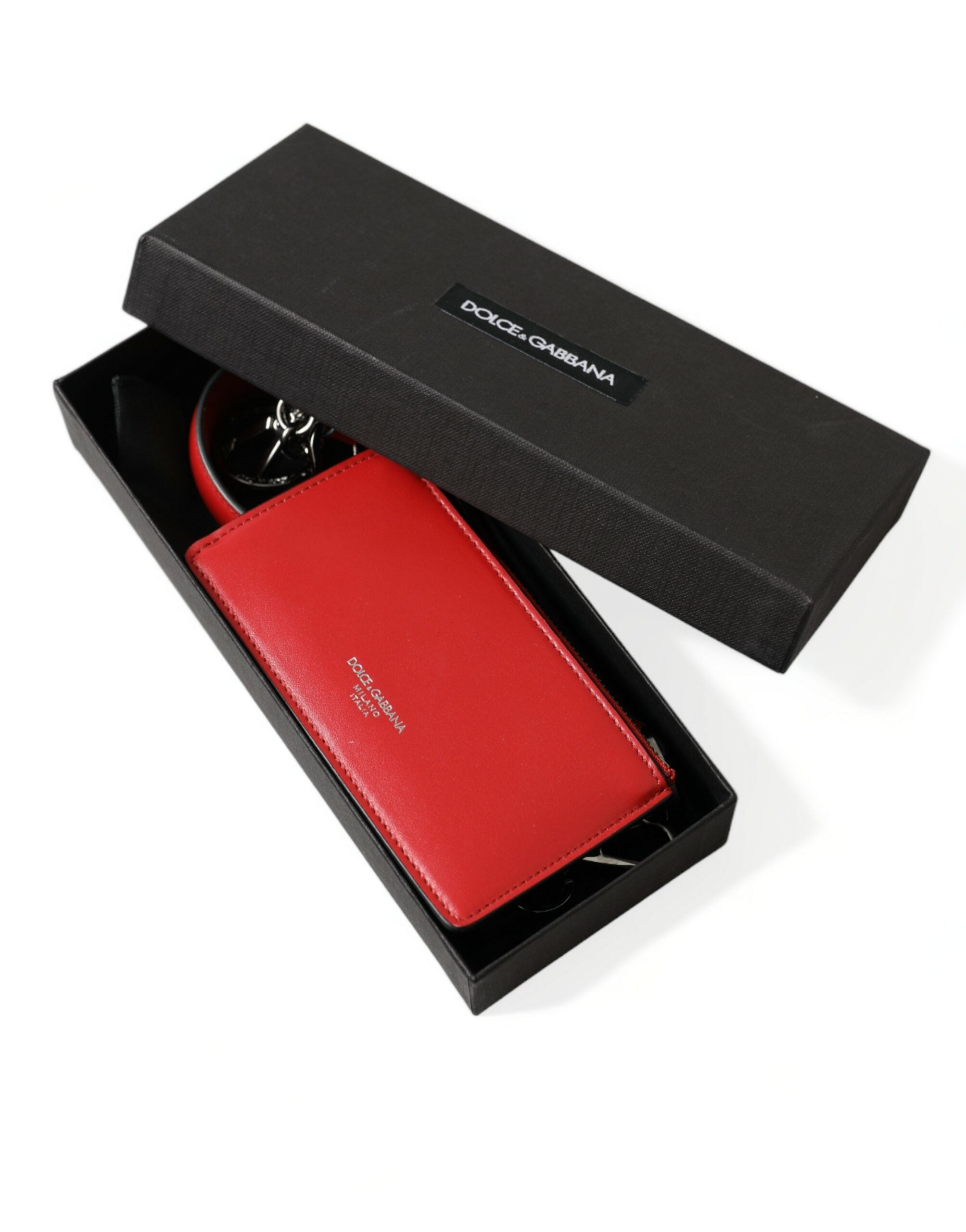 Husă elegantă din piele roșie pentru Airpods Dolce & Gabbana