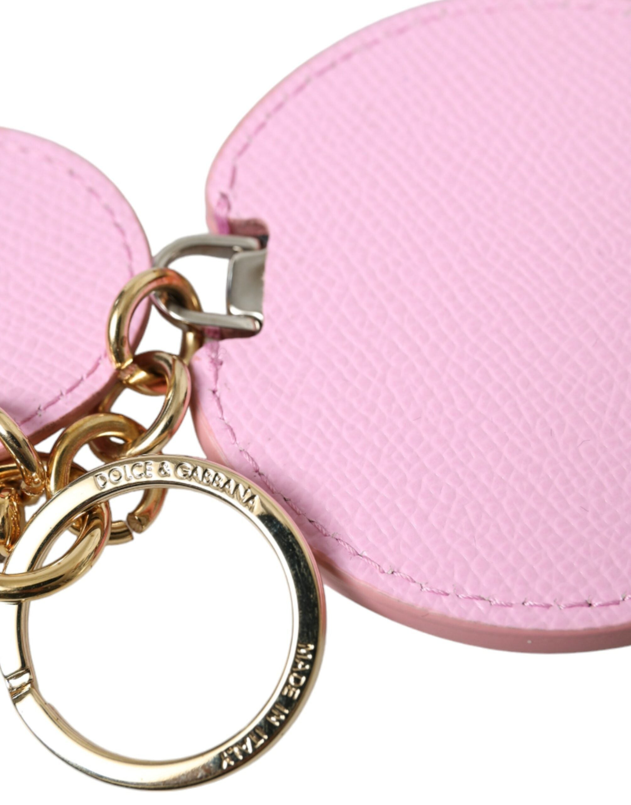 Breloc elegant din piele roz auriu Dolce & Gabbana