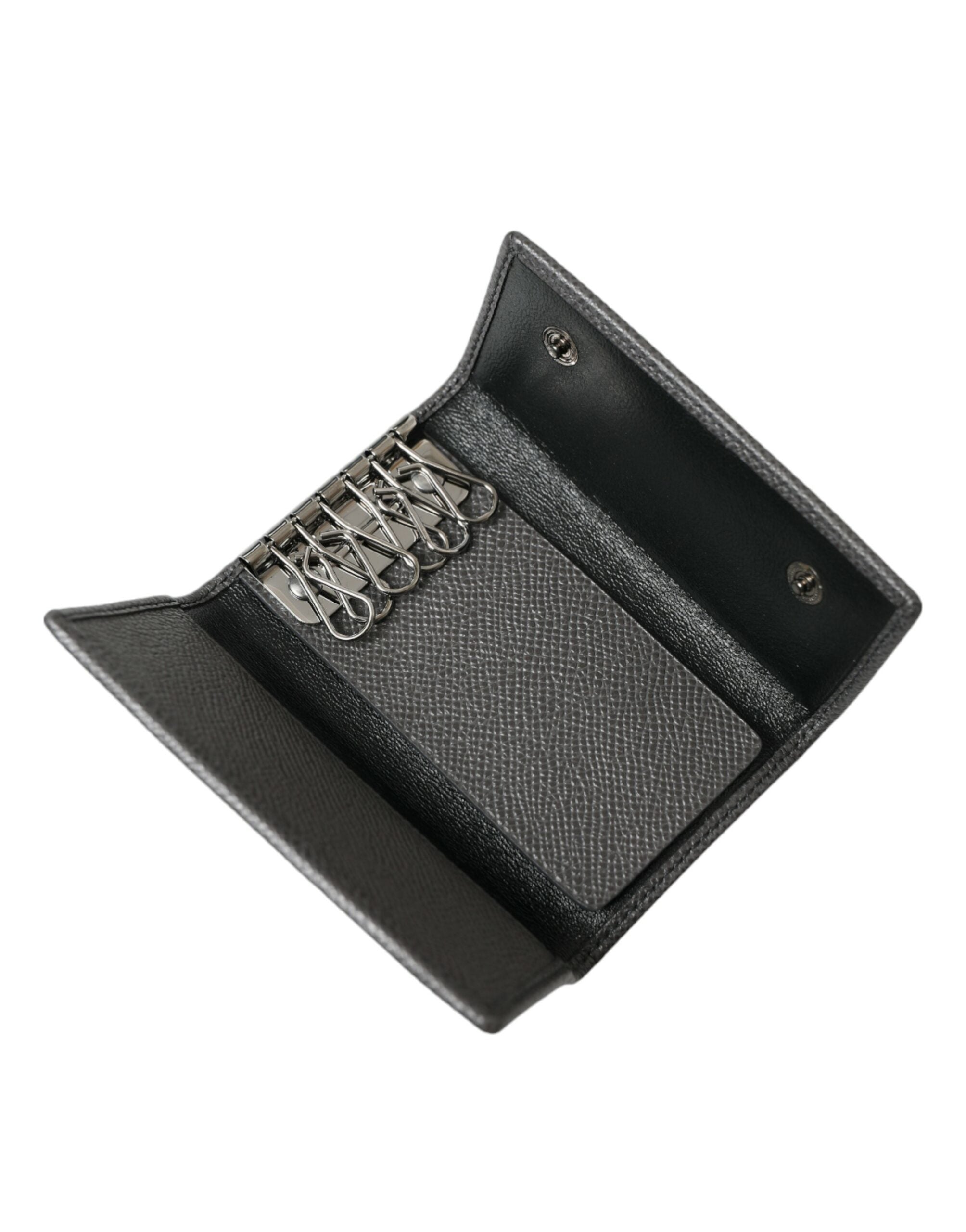 Suport chei trifold Dolce & Gabbana Chic din piele gri