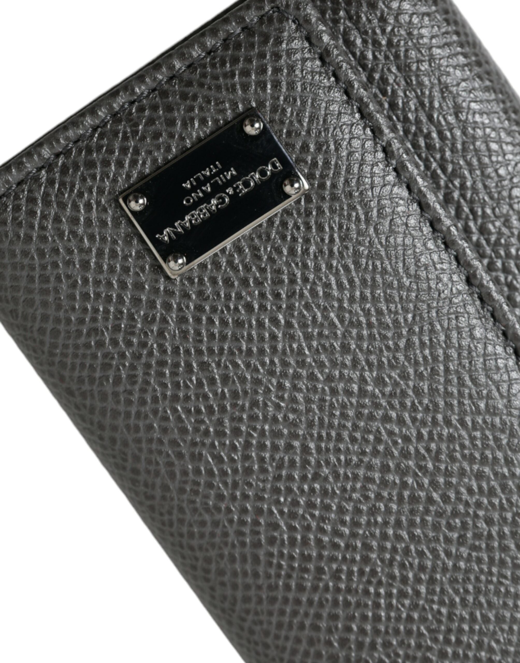 Suport chei trifold Dolce & Gabbana Chic din piele gri