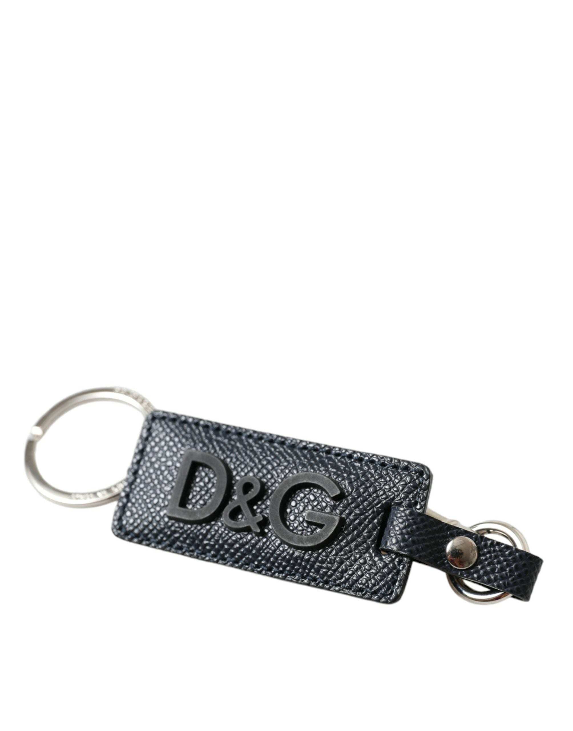 Breloc elegant din piele Dolce & Gabbana, negru și argintiu