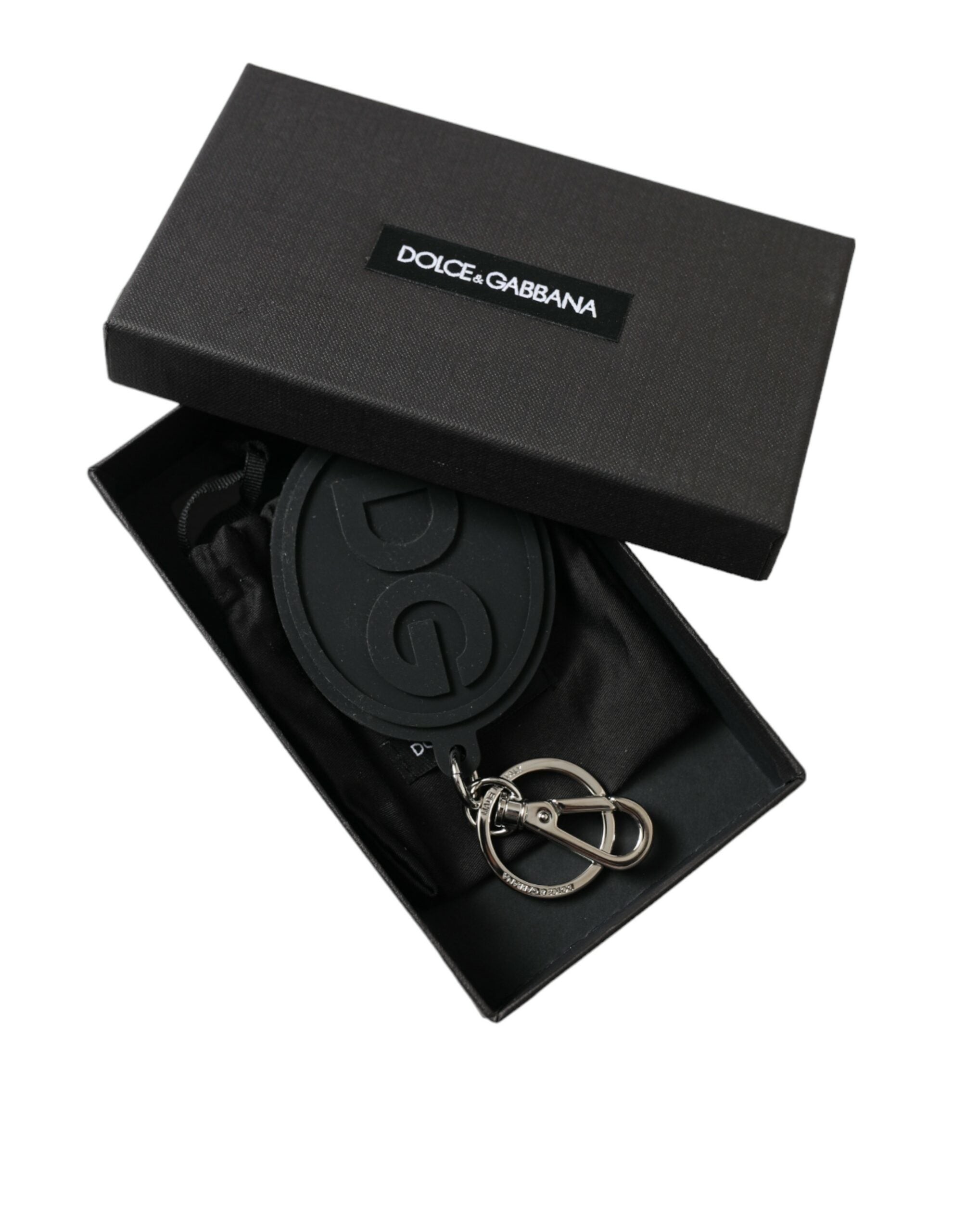 Breloc Dolce & Gabbana Chic Black and Silver Logo