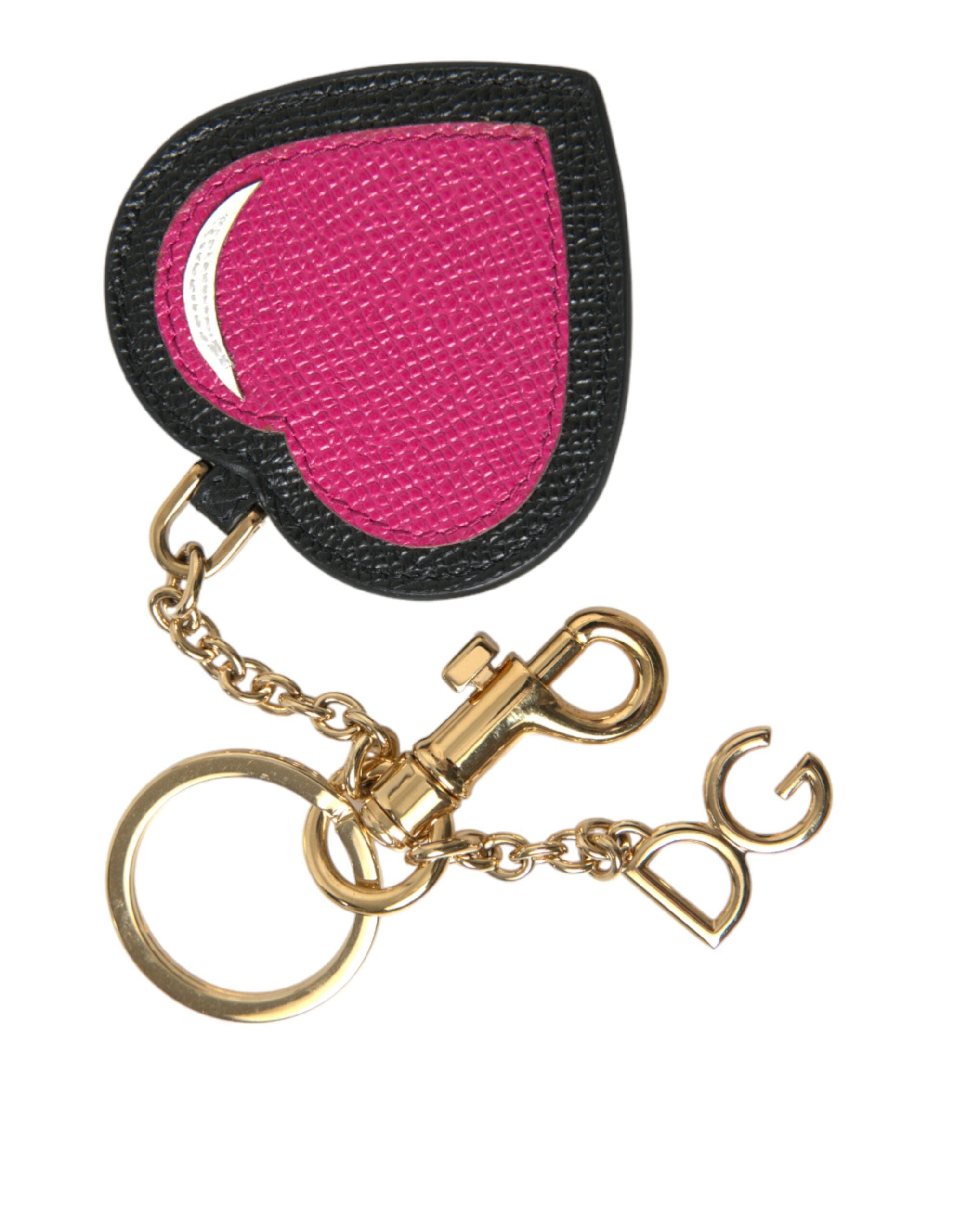 Breloc Dolce & Gabbana Superb din piele aurie și roz