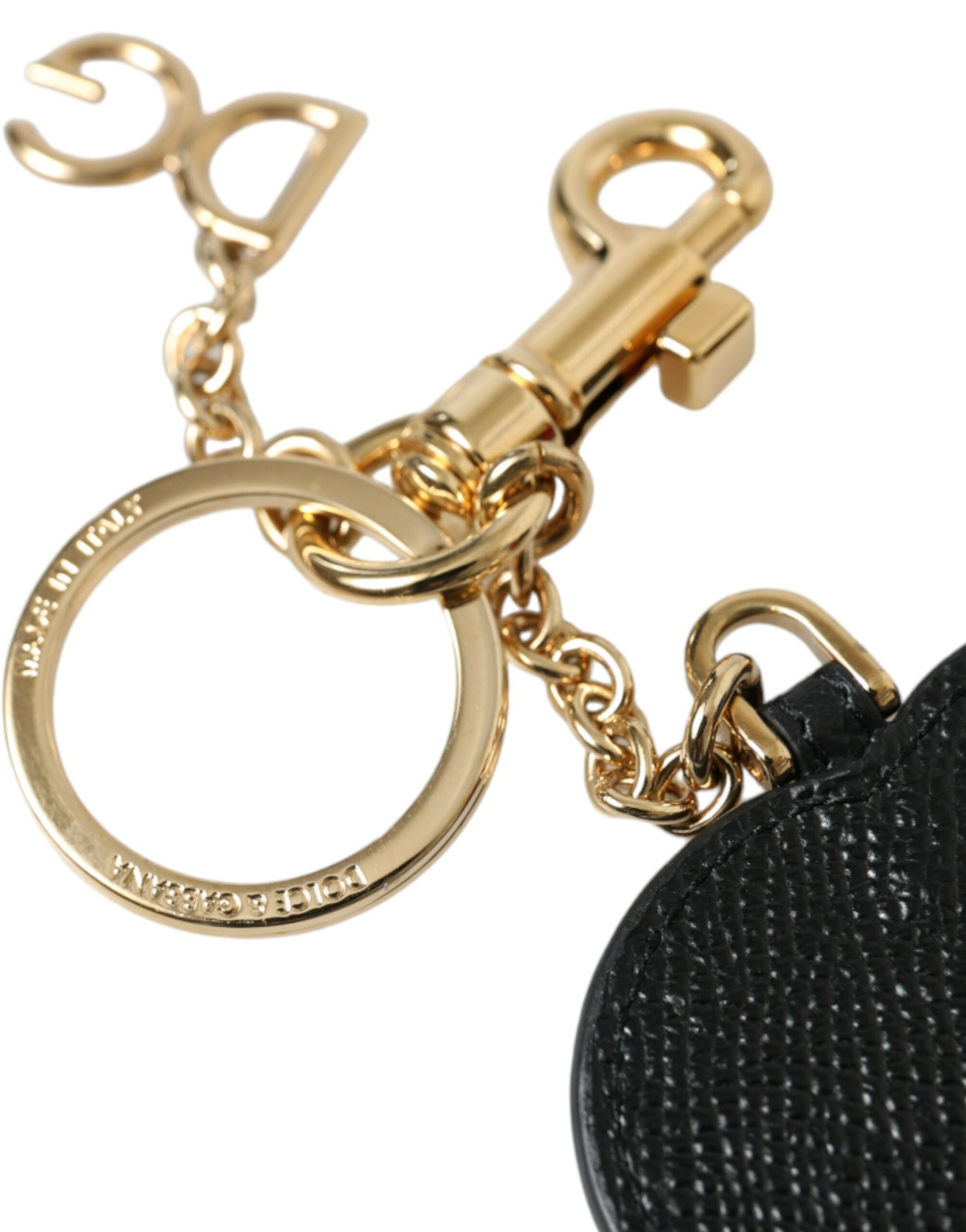 Breloc Dolce & Gabbana Superb din piele aurie și roz