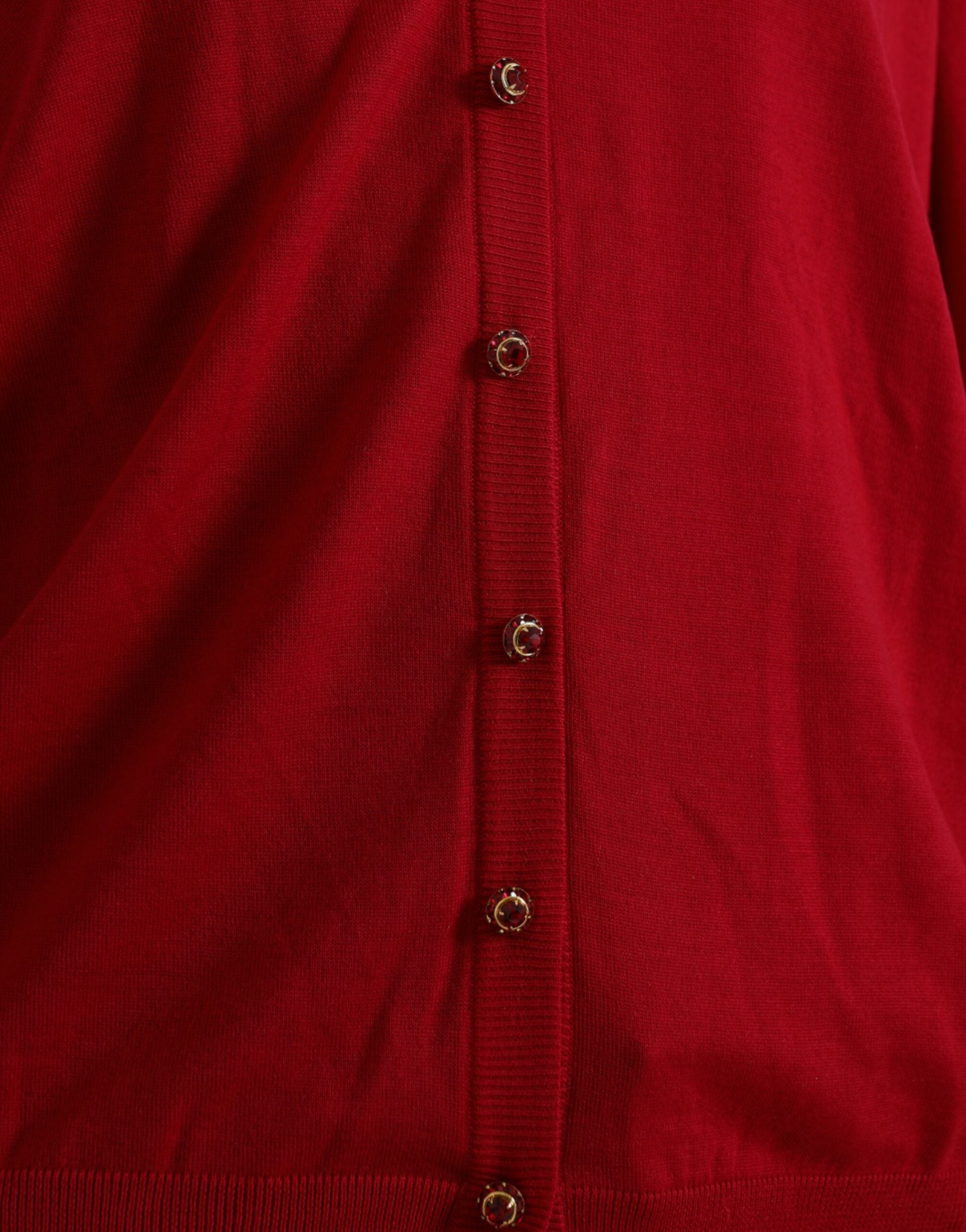 Dolce & Gabbana Elegante rote Wolljacke mit V-Ausschnitt