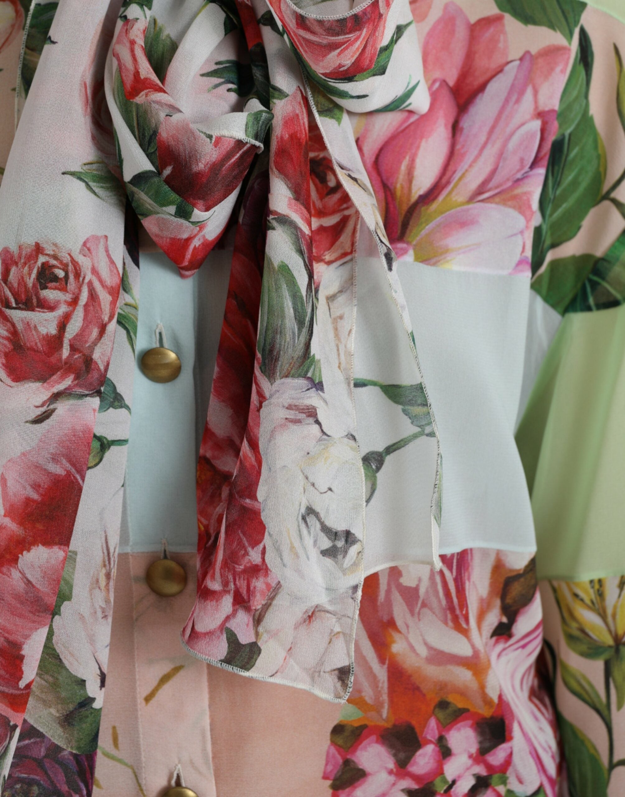 Dolce & Gabbana Bluză elegantă cu mânecă lungă din amestec de mătase multicoloră