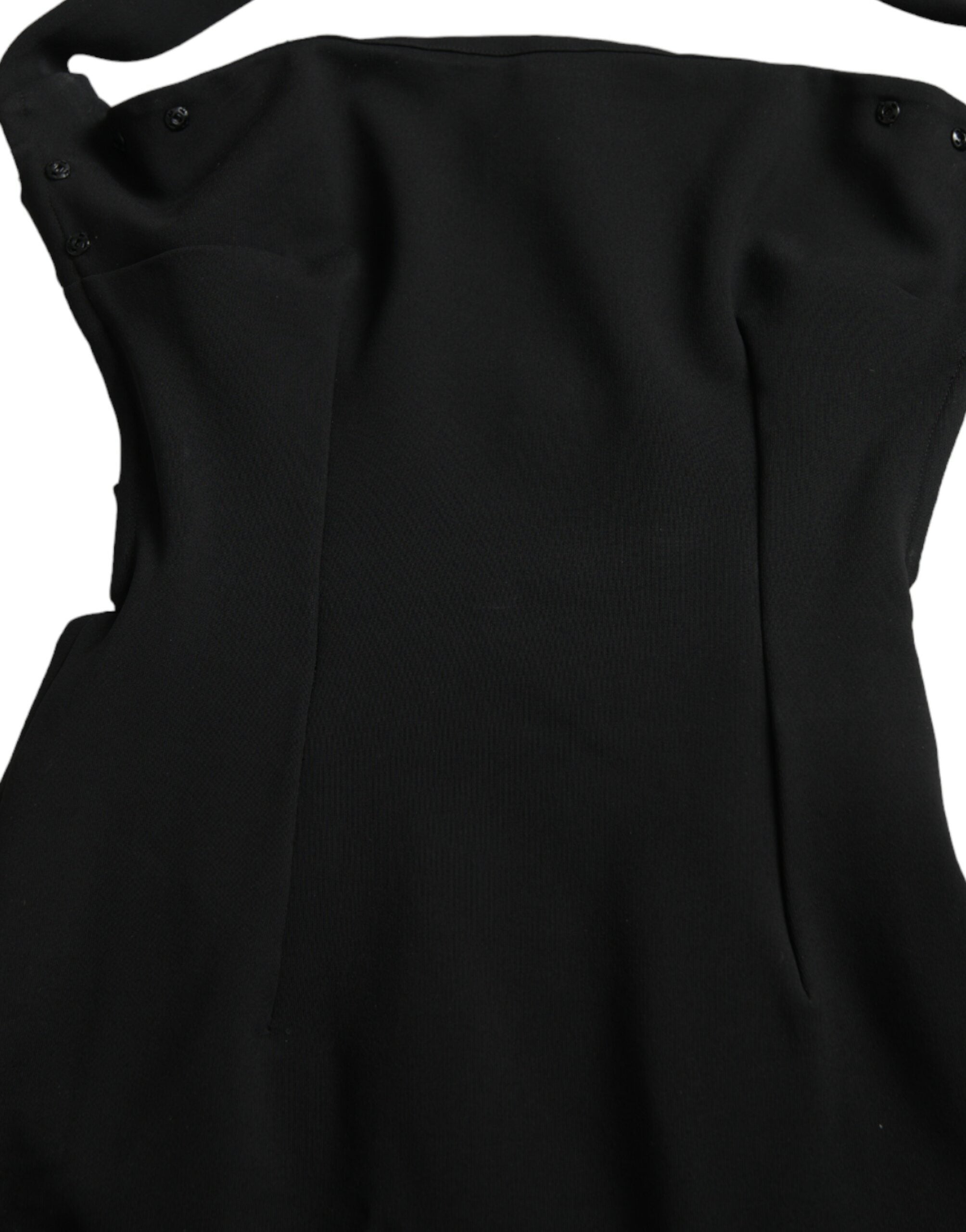Dolce & Gabbana – Elegantes schwarzes Neckholder-Midikleid