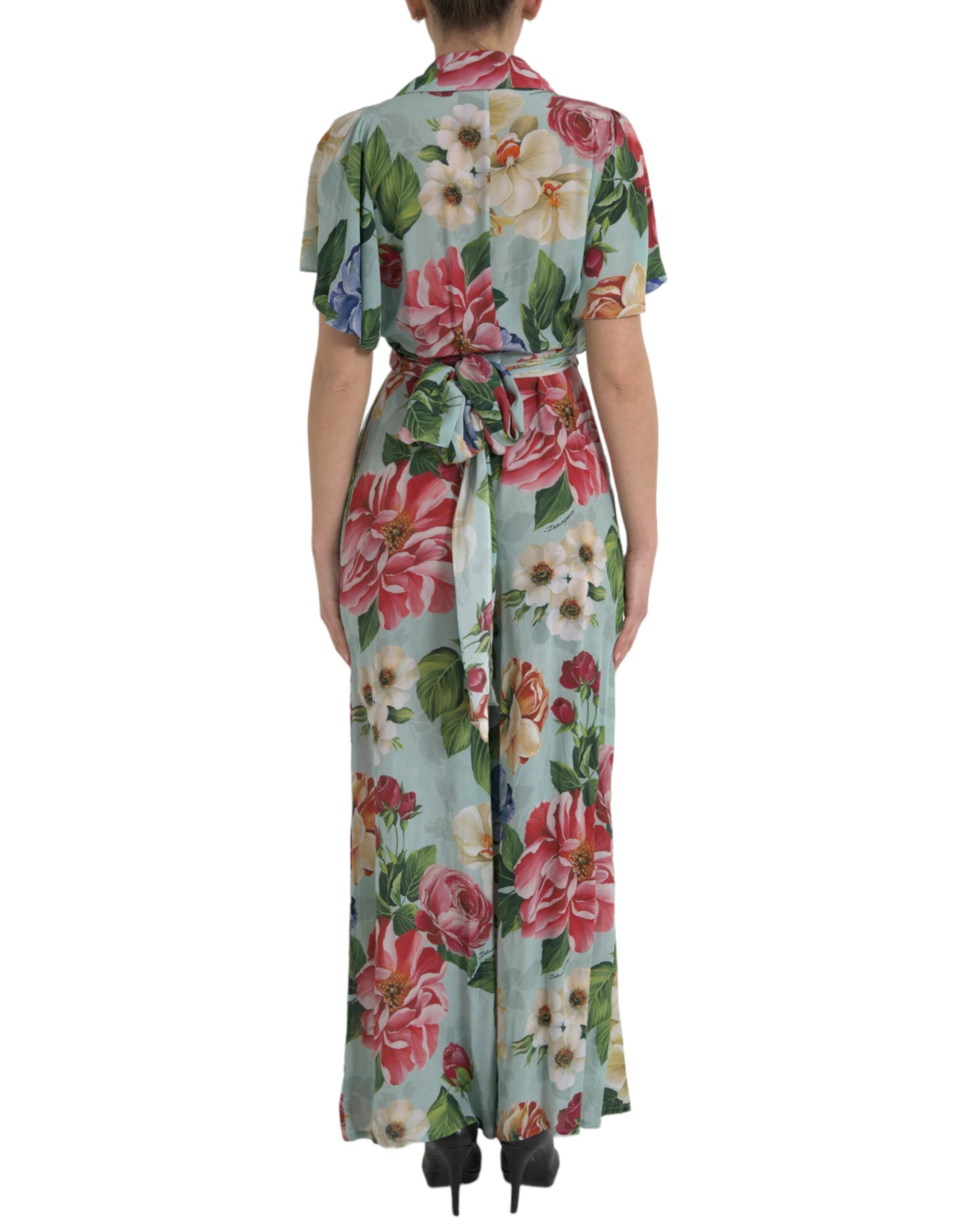 Salopă elegantă din crep de mătase florală Dolce & Gabbana