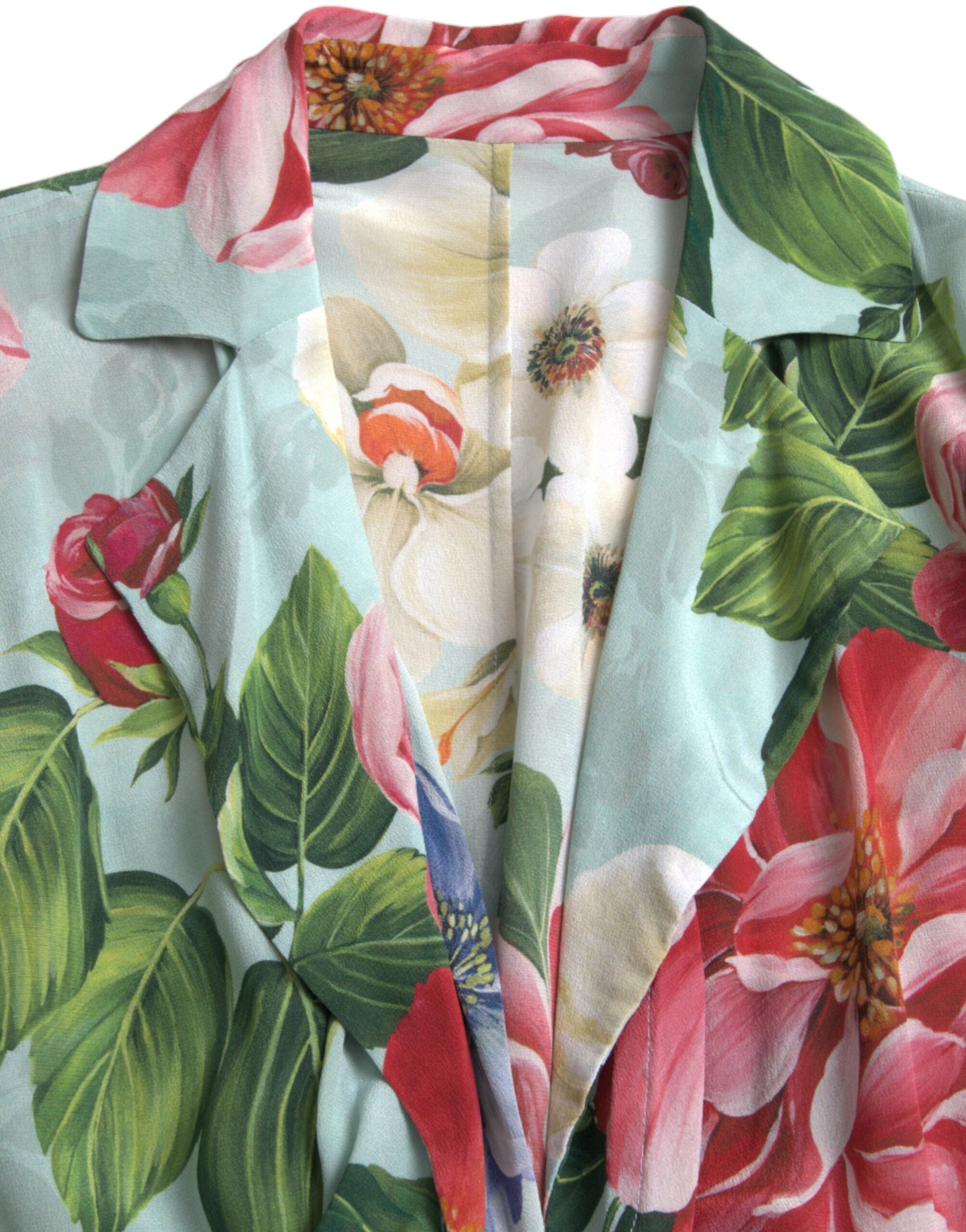 Salopă elegantă din crep de mătase florală Dolce & Gabbana