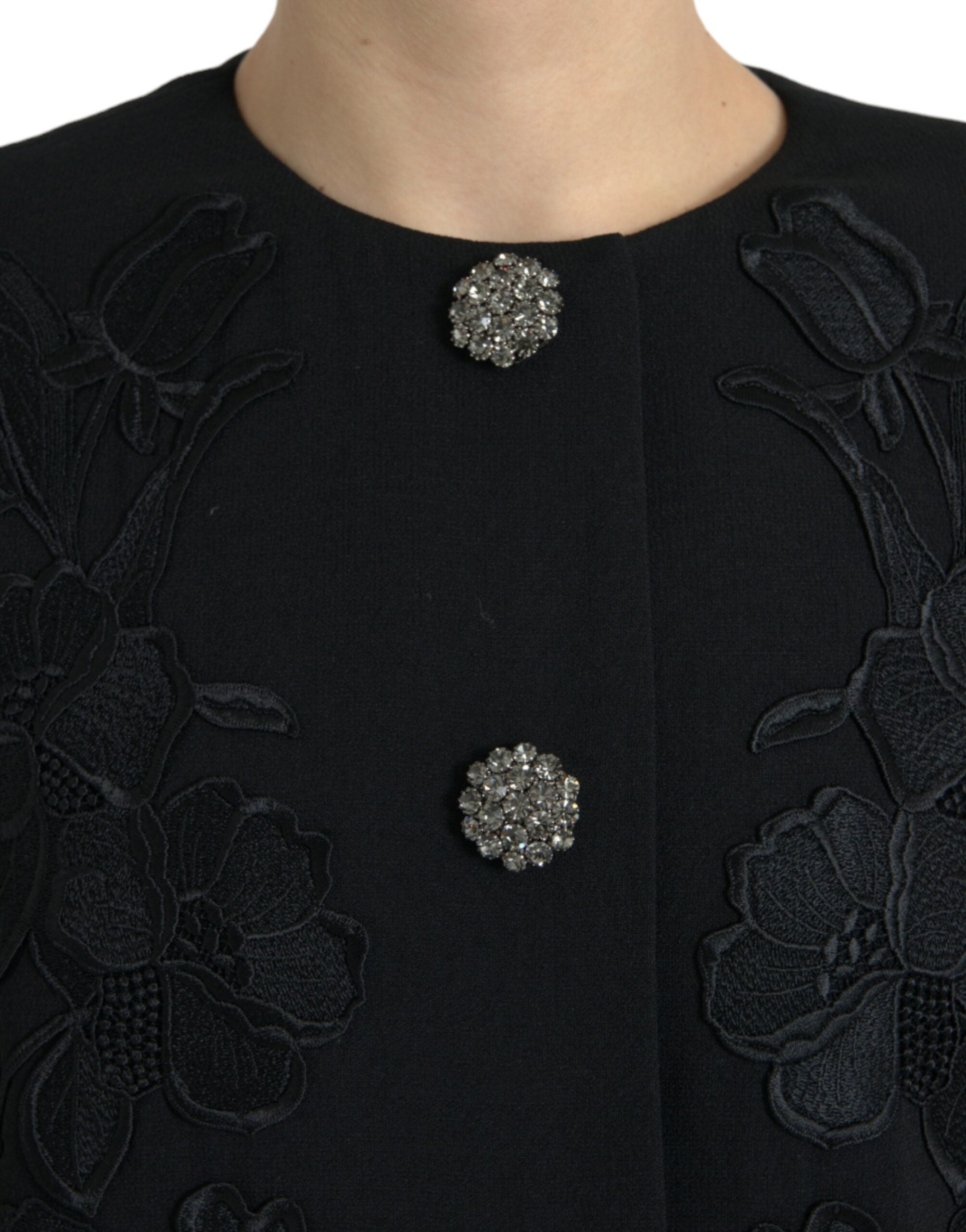 Dolce & Gabbana – Eleganter Trenchcoat aus Wolle mit Blumenmuster und Knöpfen