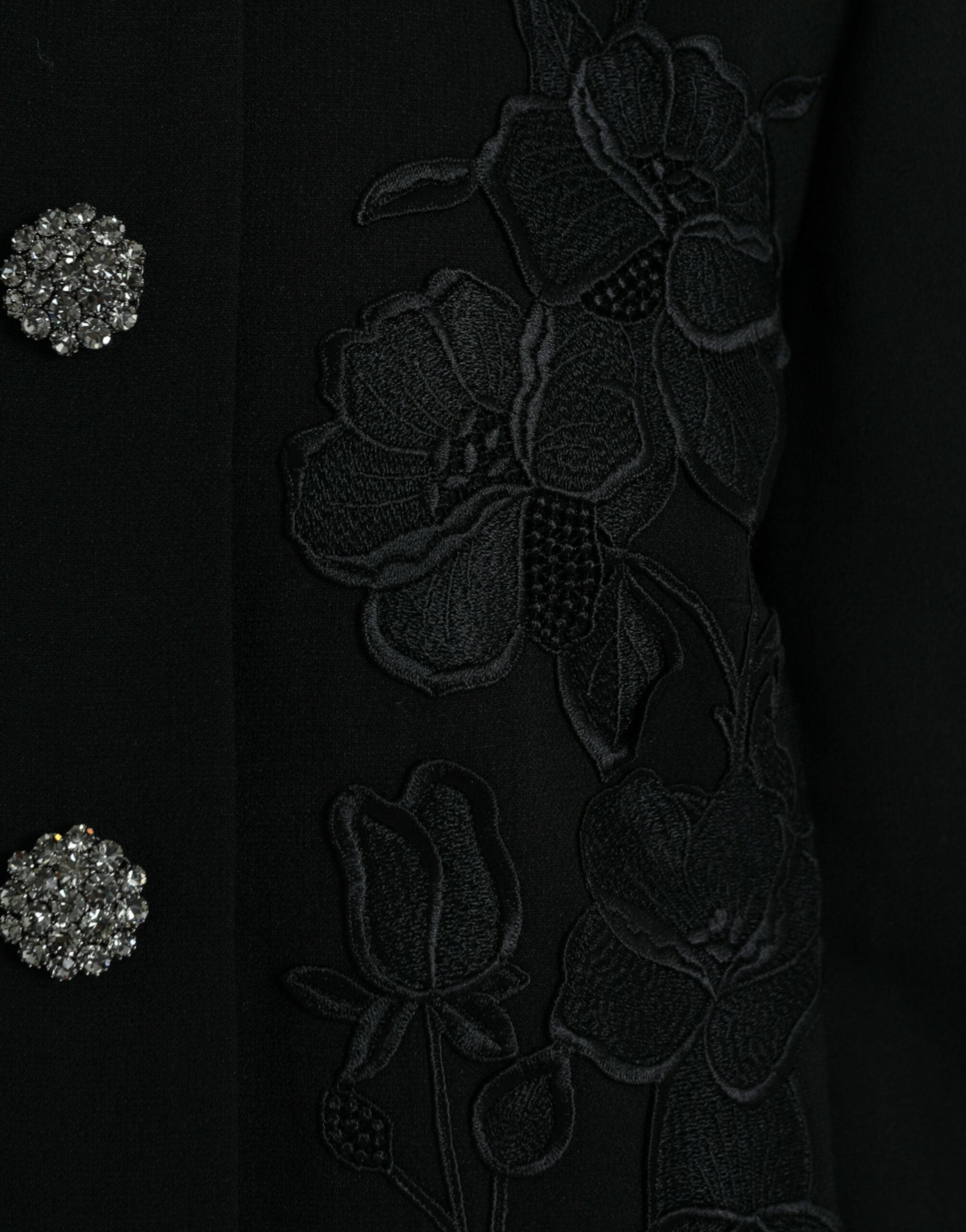 Dolce & Gabbana – Eleganter Trenchcoat aus Wolle mit Blumenmuster und Knöpfen