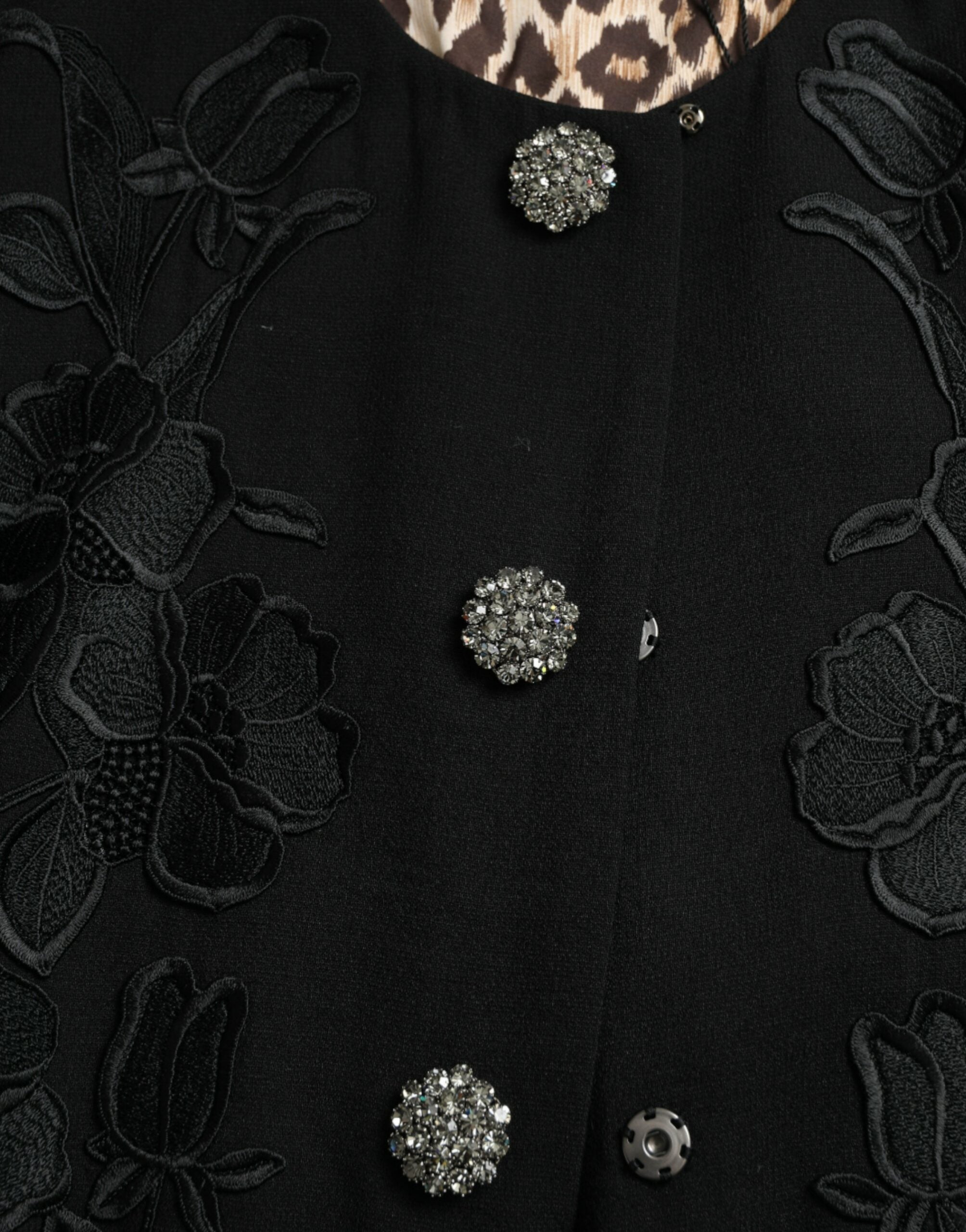 Dolce & Gabbana – Eleganter Trenchcoat aus Wolle mit Blumenmuster und Knöpfen